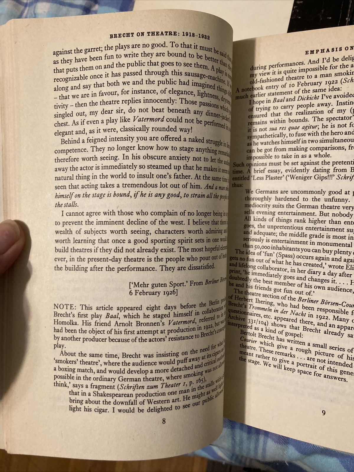 RARE: “Brecht on Theatre” Tran By John Willett, 1964 Hill & Wang 1st Ed PB LNV