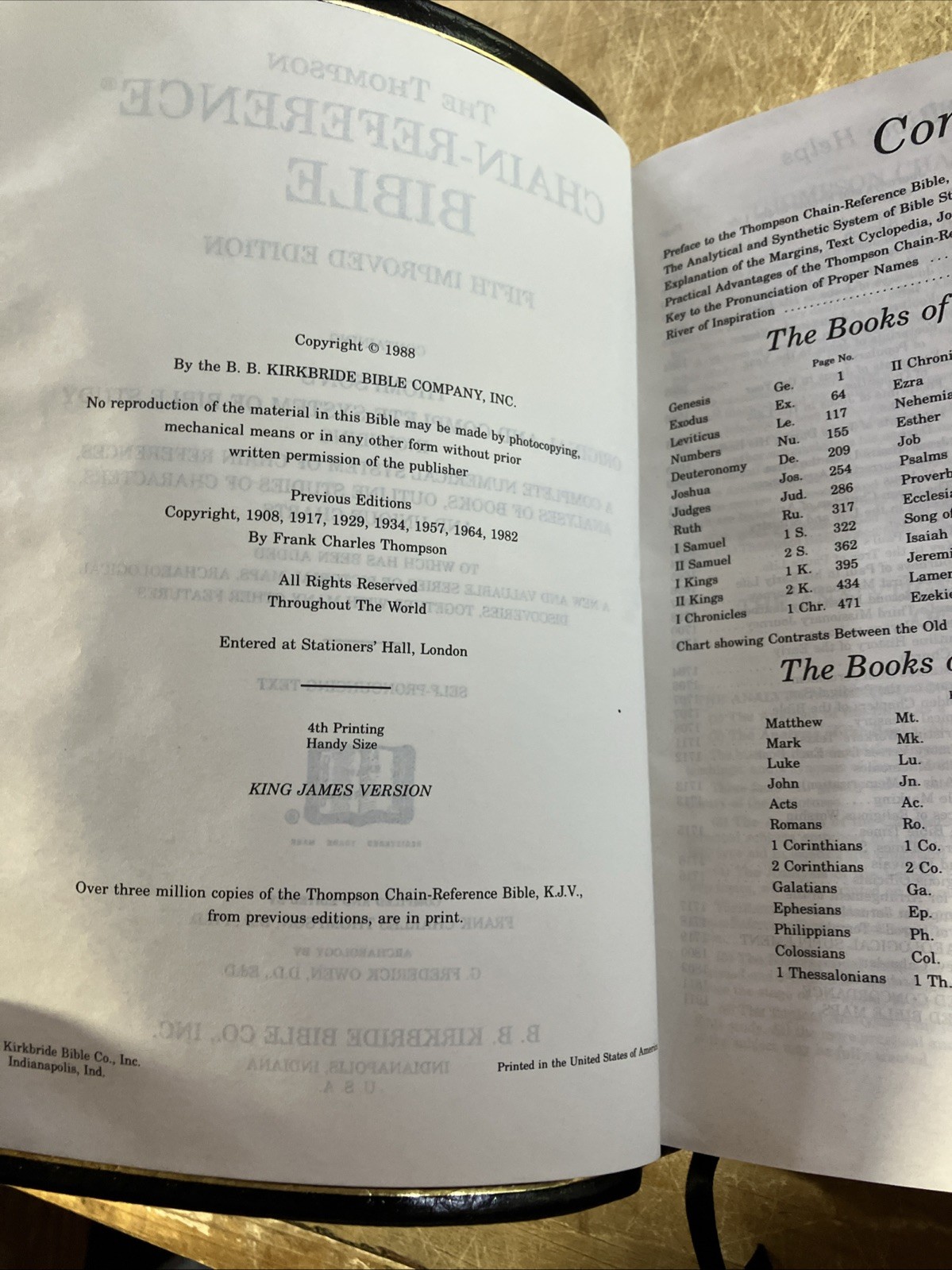 Rare 1988 Kirkbride Thompson Chain-Reference Bible KJV Handy Sz Genuine Leather
