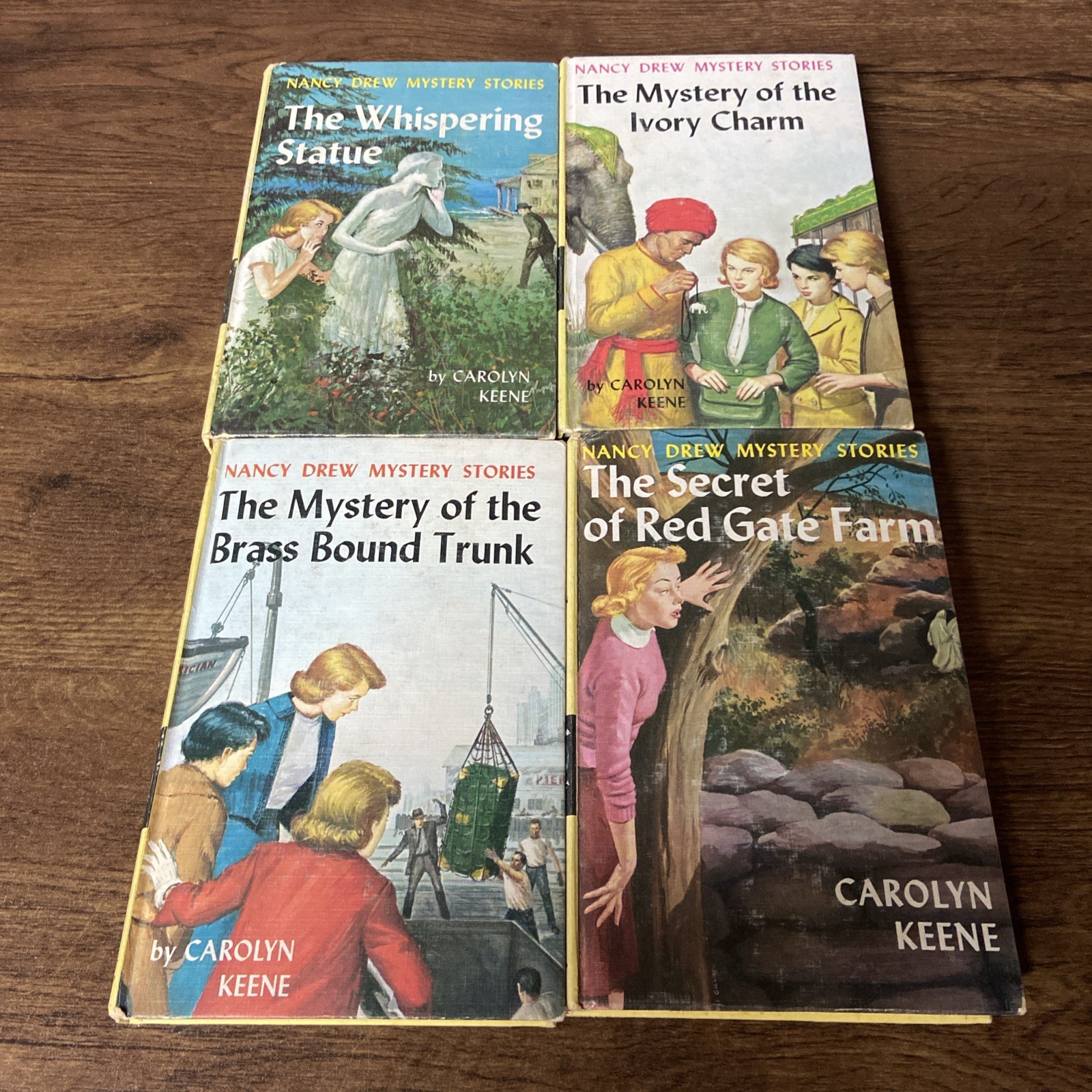 Lot of 4 Nancy Drew Mystery Carolyn Keene Matte HC Blue End Pages VG