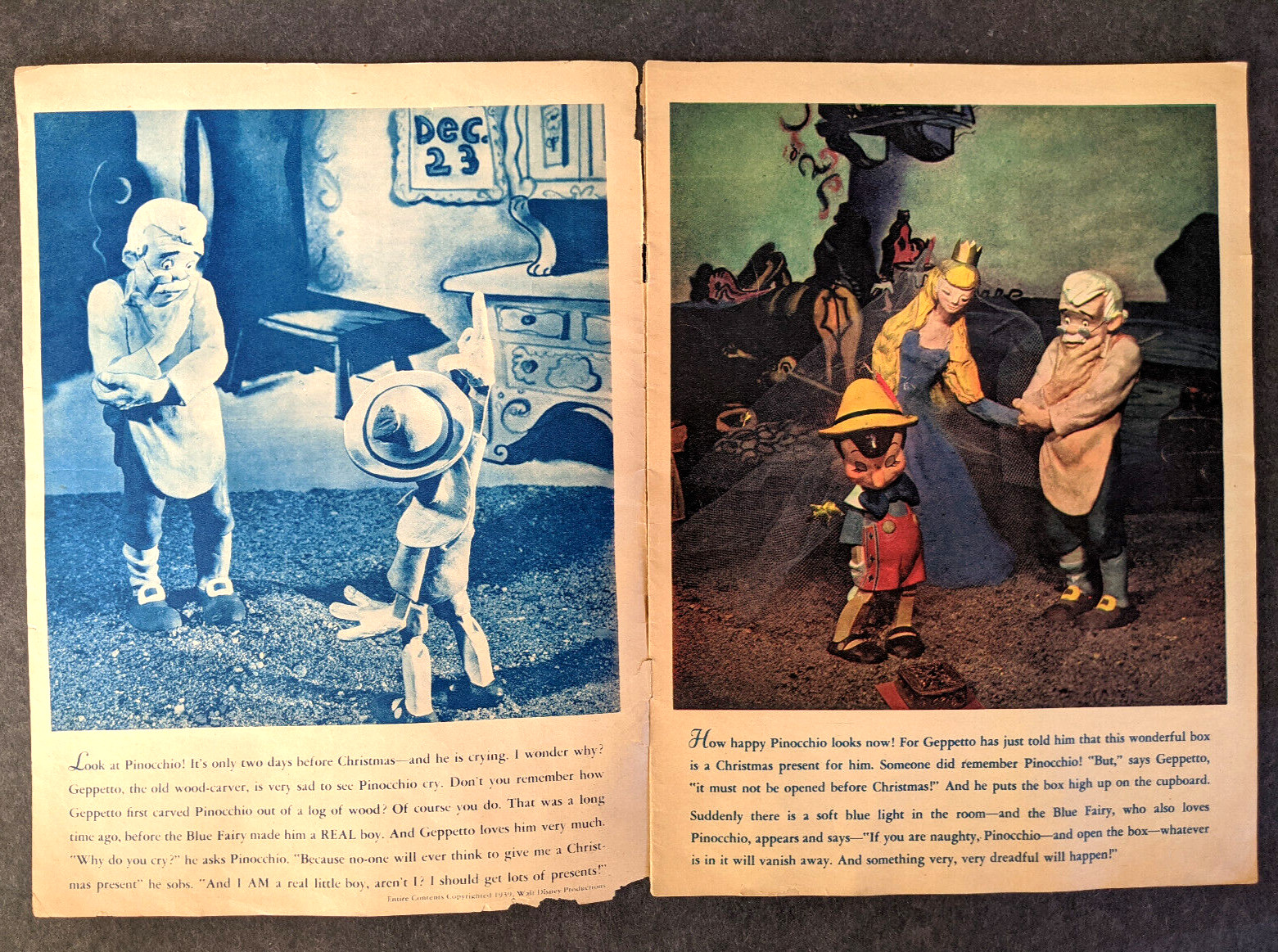 Pinocchio Pinocchio’s Christmas Party 1939 Disney Give Away Toytown Boston