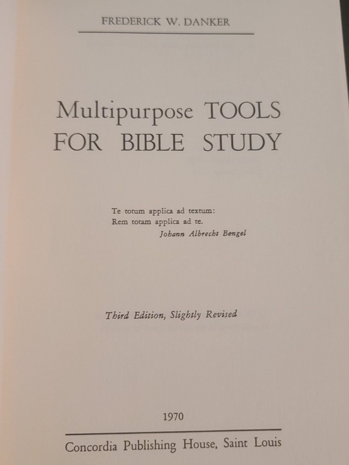Multipurpose Tools for Bible study by Frederick W. Danker SC