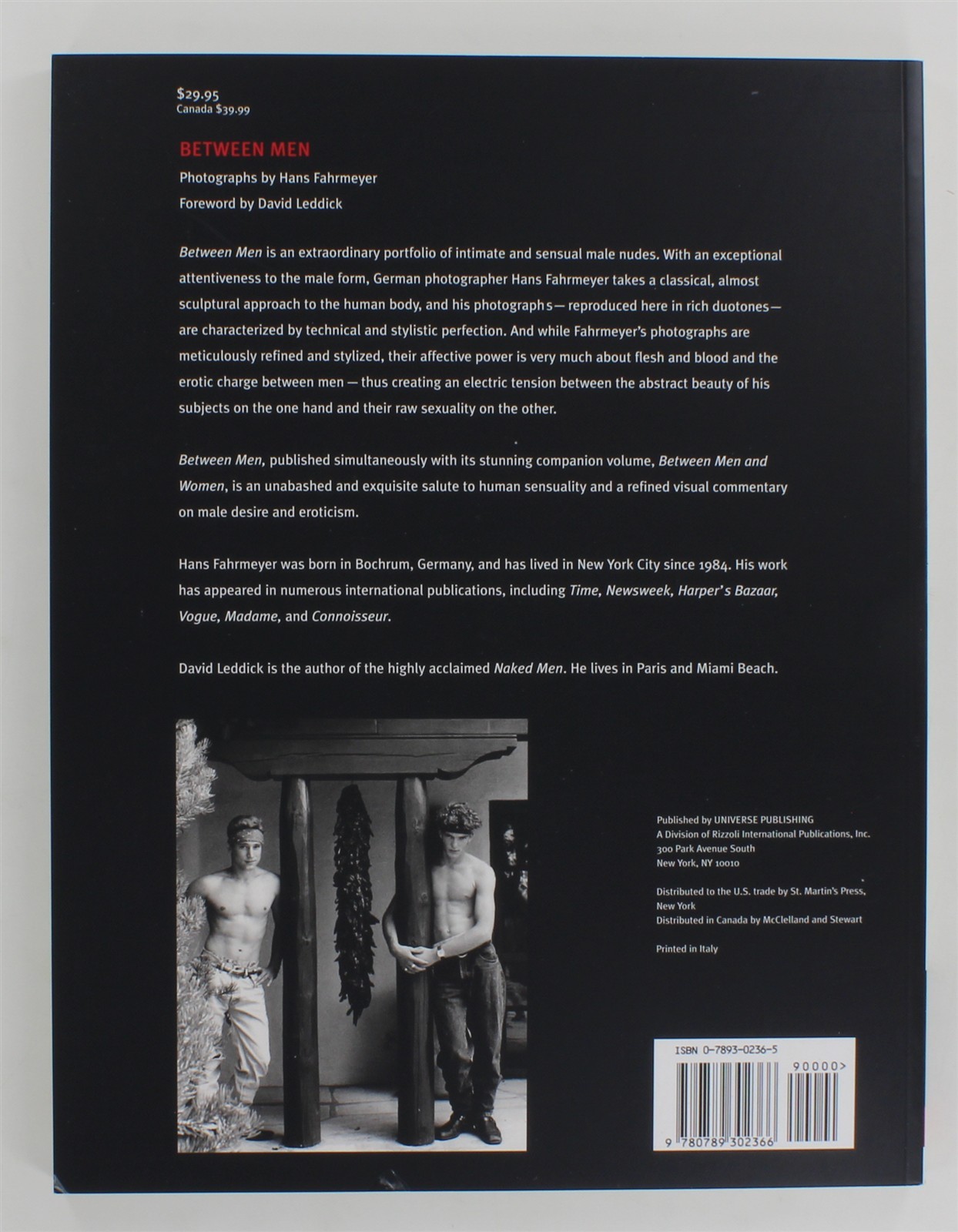 Between Men 1998 Hans Fahrmeyer 144pgs Universe/St. Martin’s Press Publishing
