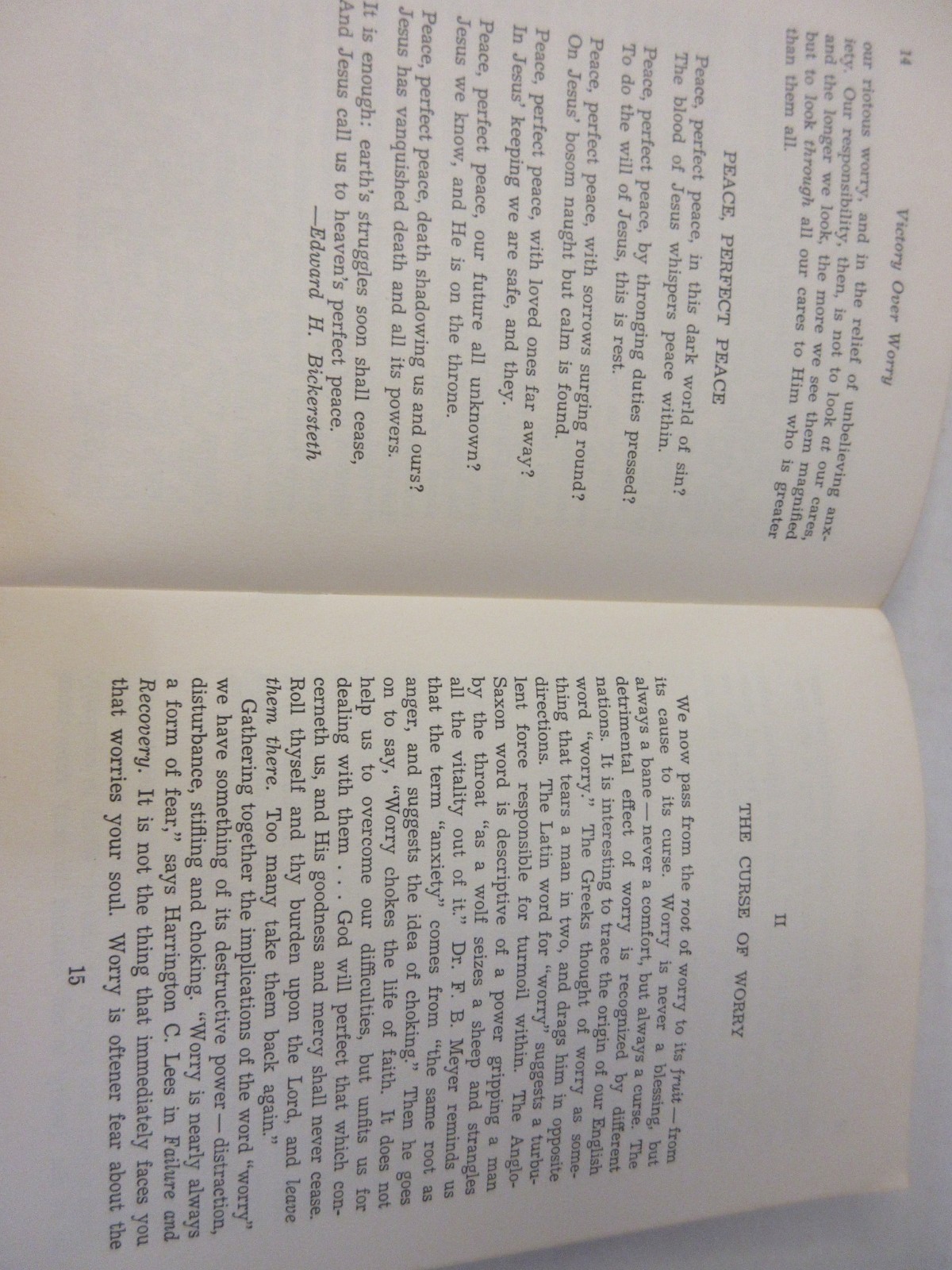 Vtg 1953 Victory Over Worry Herbert Lockyer Booklet
