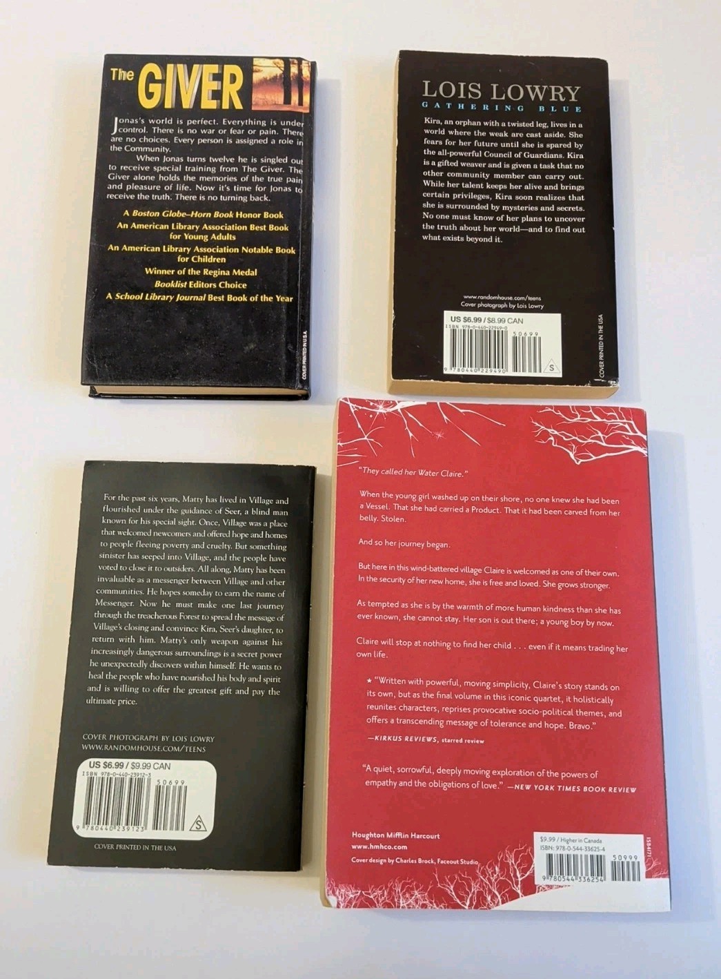 The Giver Quartet 4 Books Messenger Gathering Blue Gossamer The Giver Permabound