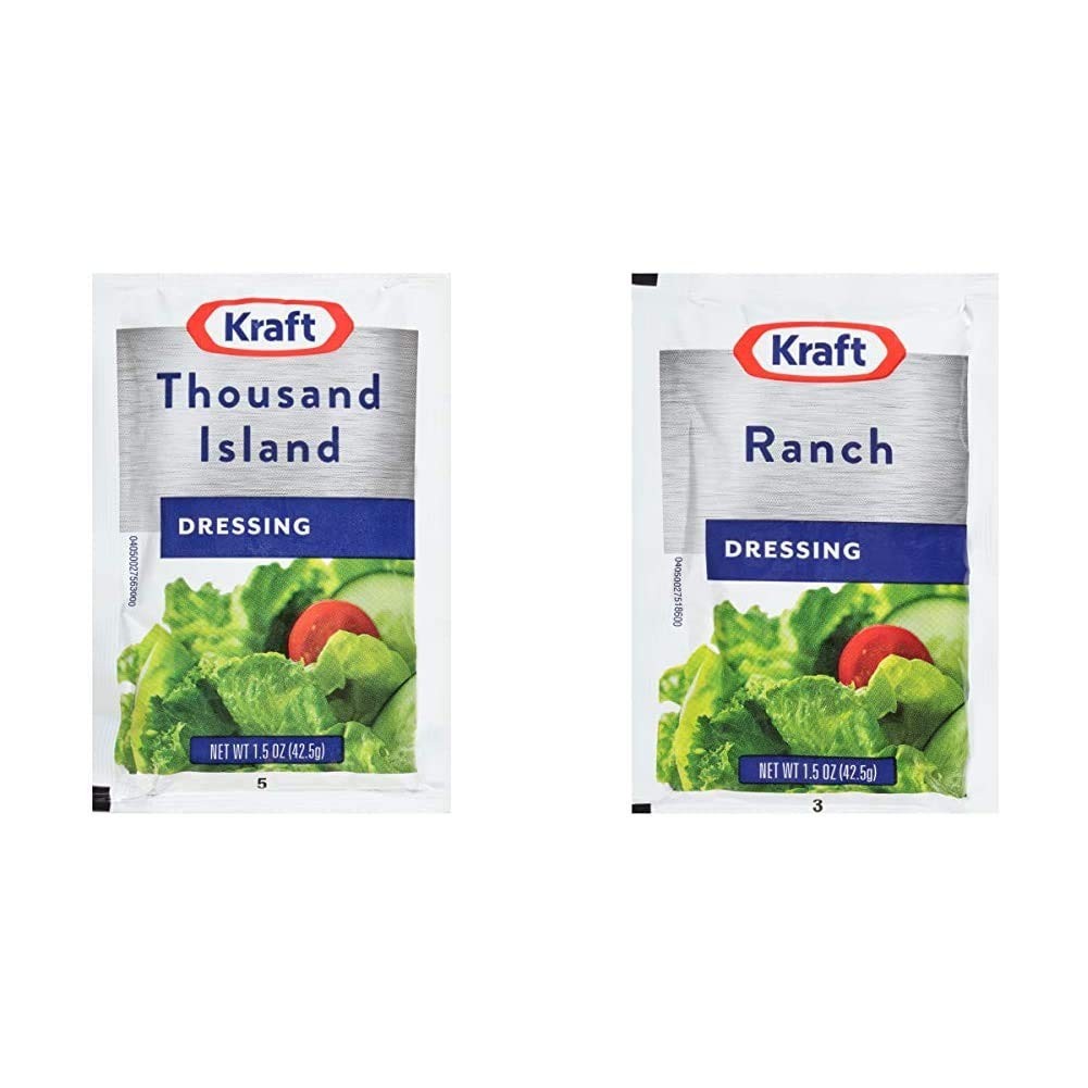 Thousand Island & Ranch Salad Dressing Single Serve Packets, 1.5 oz, 60 Count
