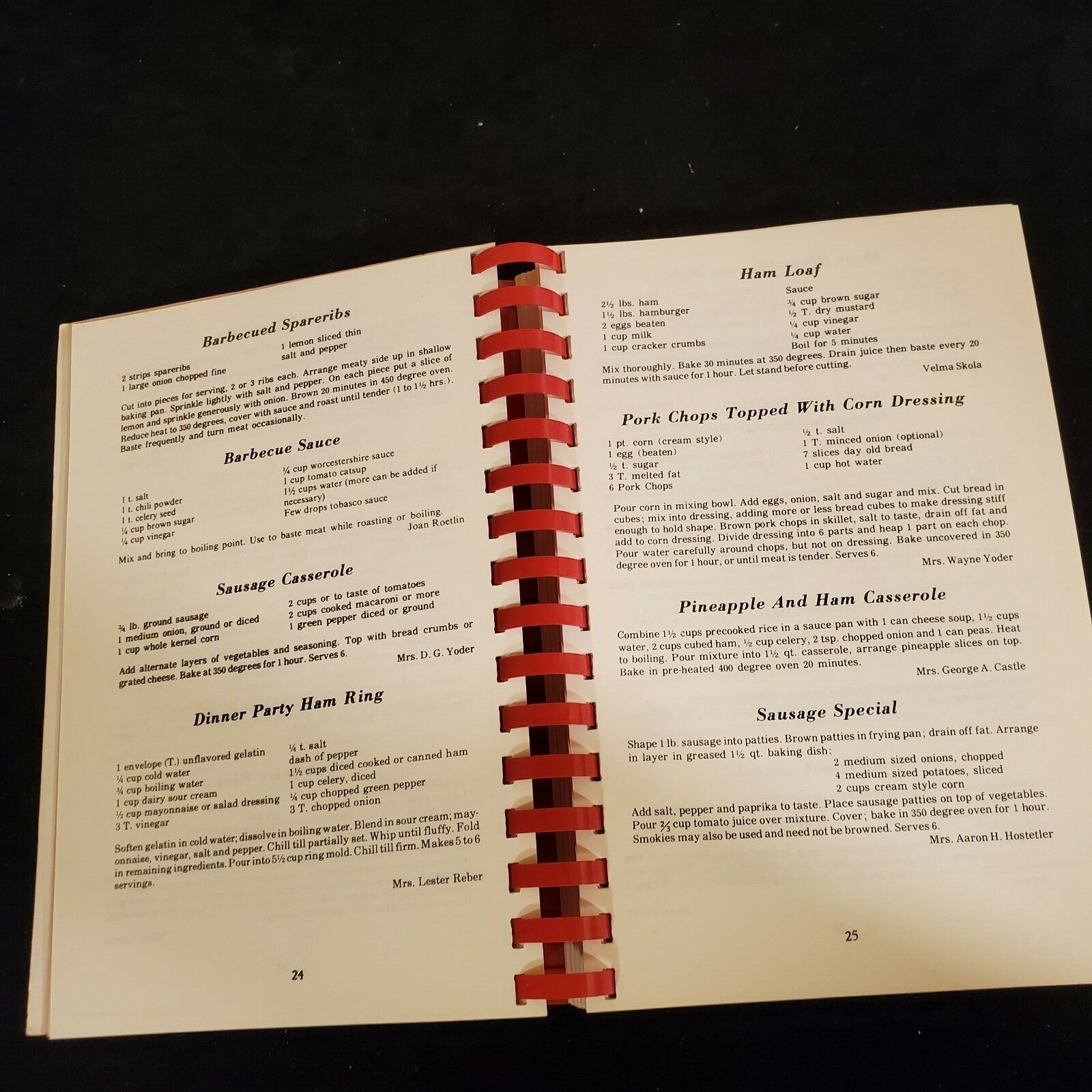 1982 Kalona Historical Village Cook Book 264 Pages by Committee