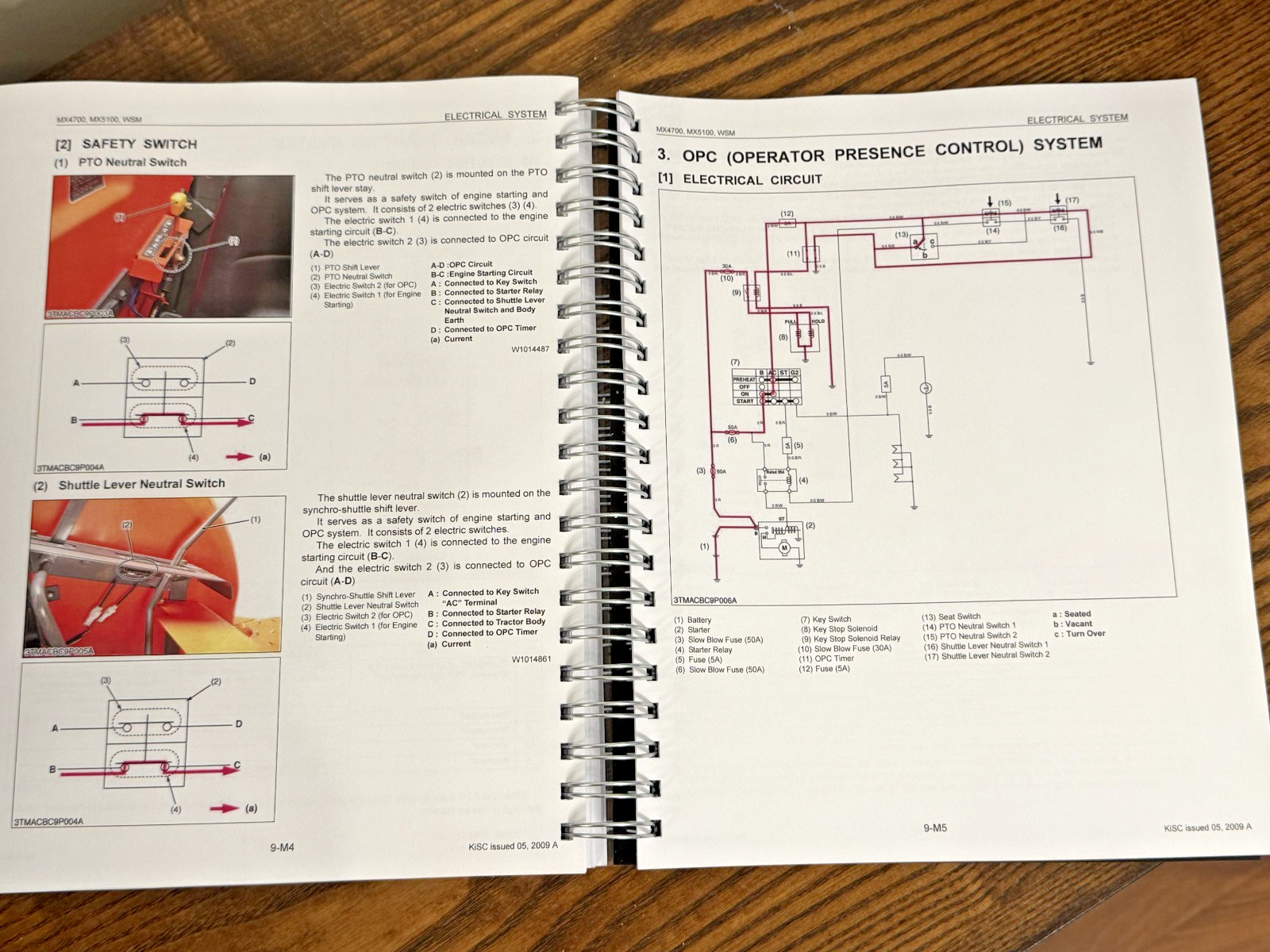 KUBOTA MX4700 MX5100 TRACTOR WORKSHOP MANUAL , BINDER TOUGH COVERS, FOLDOUTS!