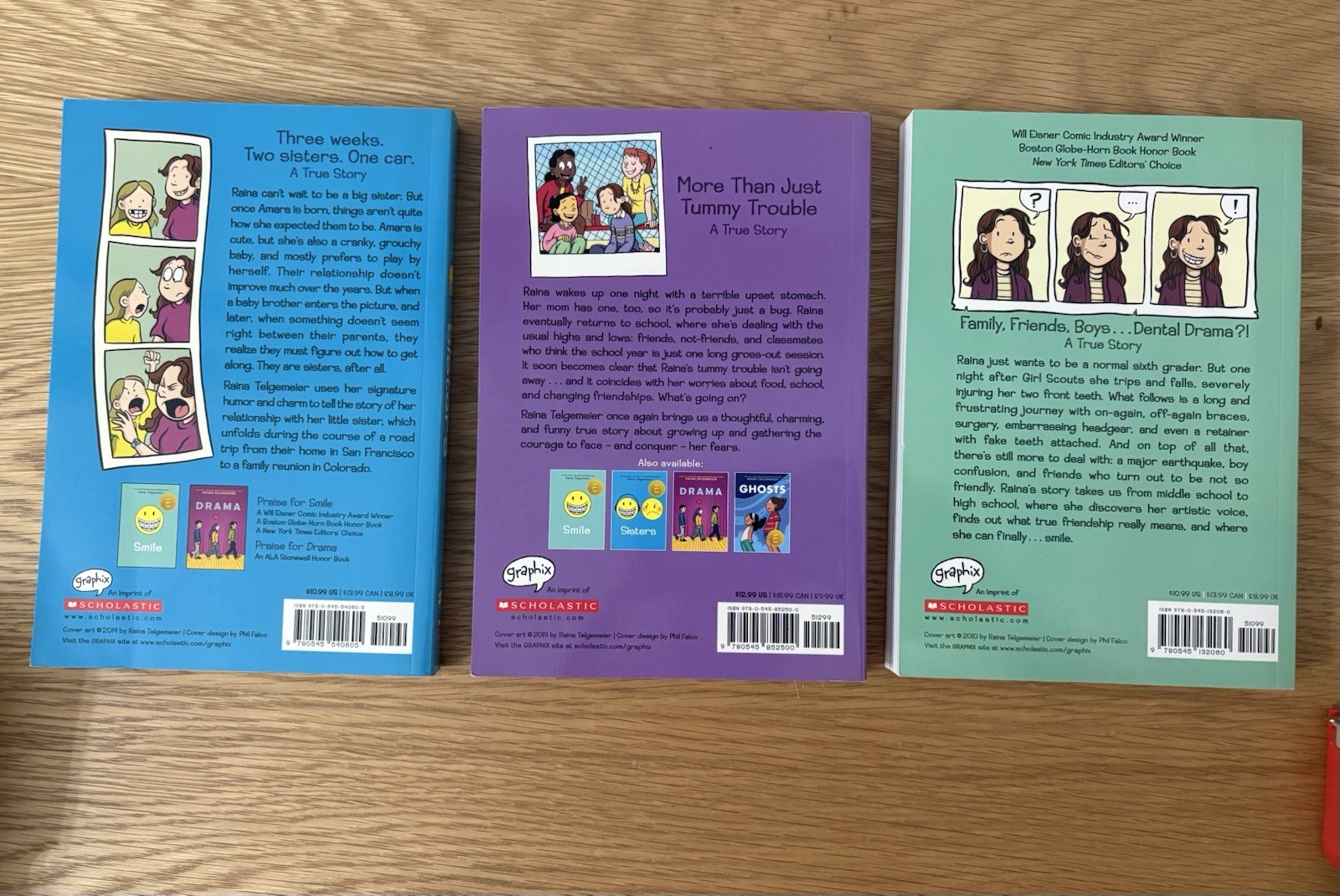 Smile Guts Sisters 3 Books Set Raina Telgemeier Tween EXCELLENT Graphic Novel