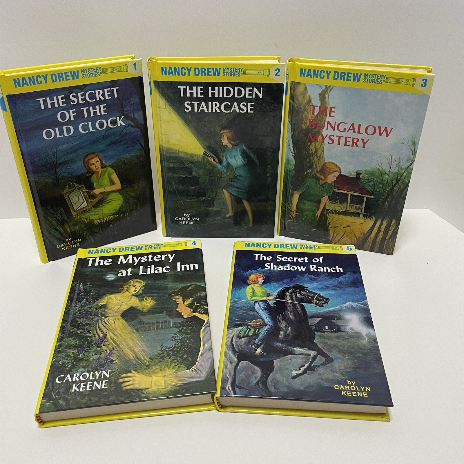 Nancy Drew Mystery Stories Carolyn Keene Books 1-5 Hardcover Lot Good Condition