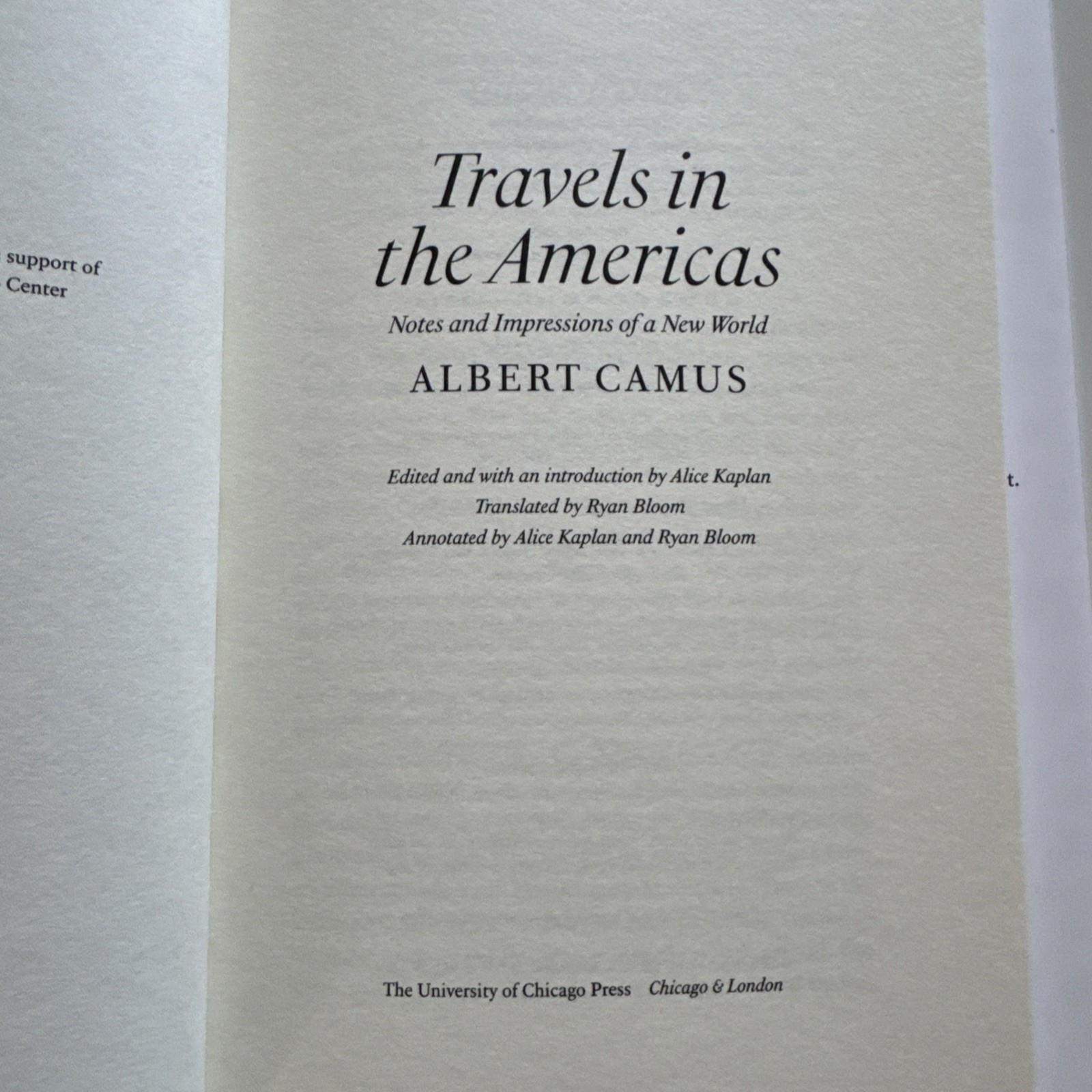 Travels in the Americas by Albert Camus HC (2023)
