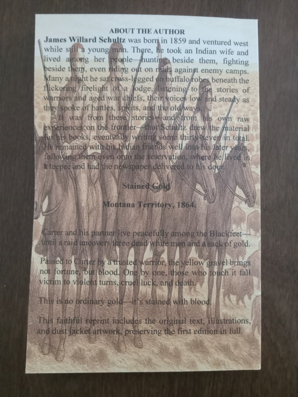 Stained Gold by James Willard Schultz – Western Frontier Adventure Montana 1864
