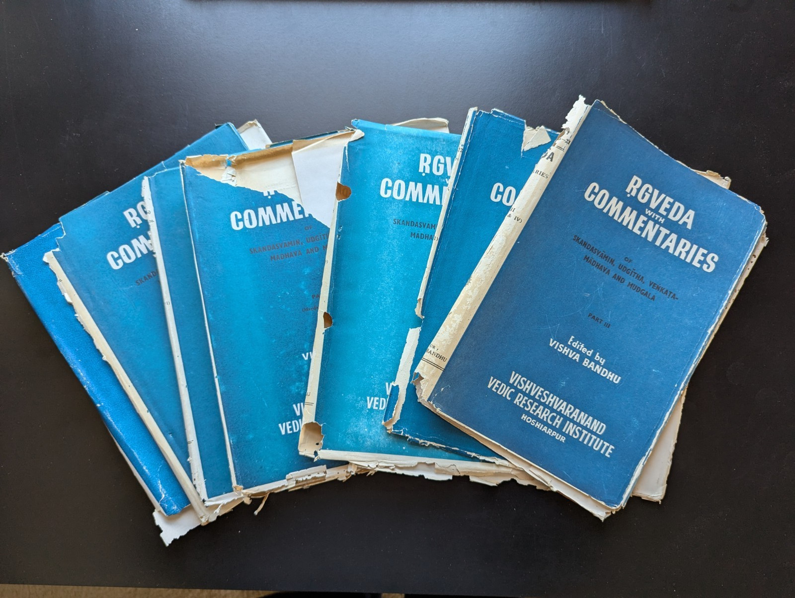 Rare Rgveda With Commentaries Vishva Bandhu 1965 Sanskrit 7 Of 8V Vedic Lot