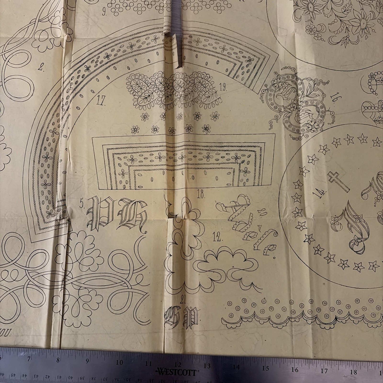 Rare Antique French Embroidery Pattern Sheet Cendrillon June 1858 Maison Sajou