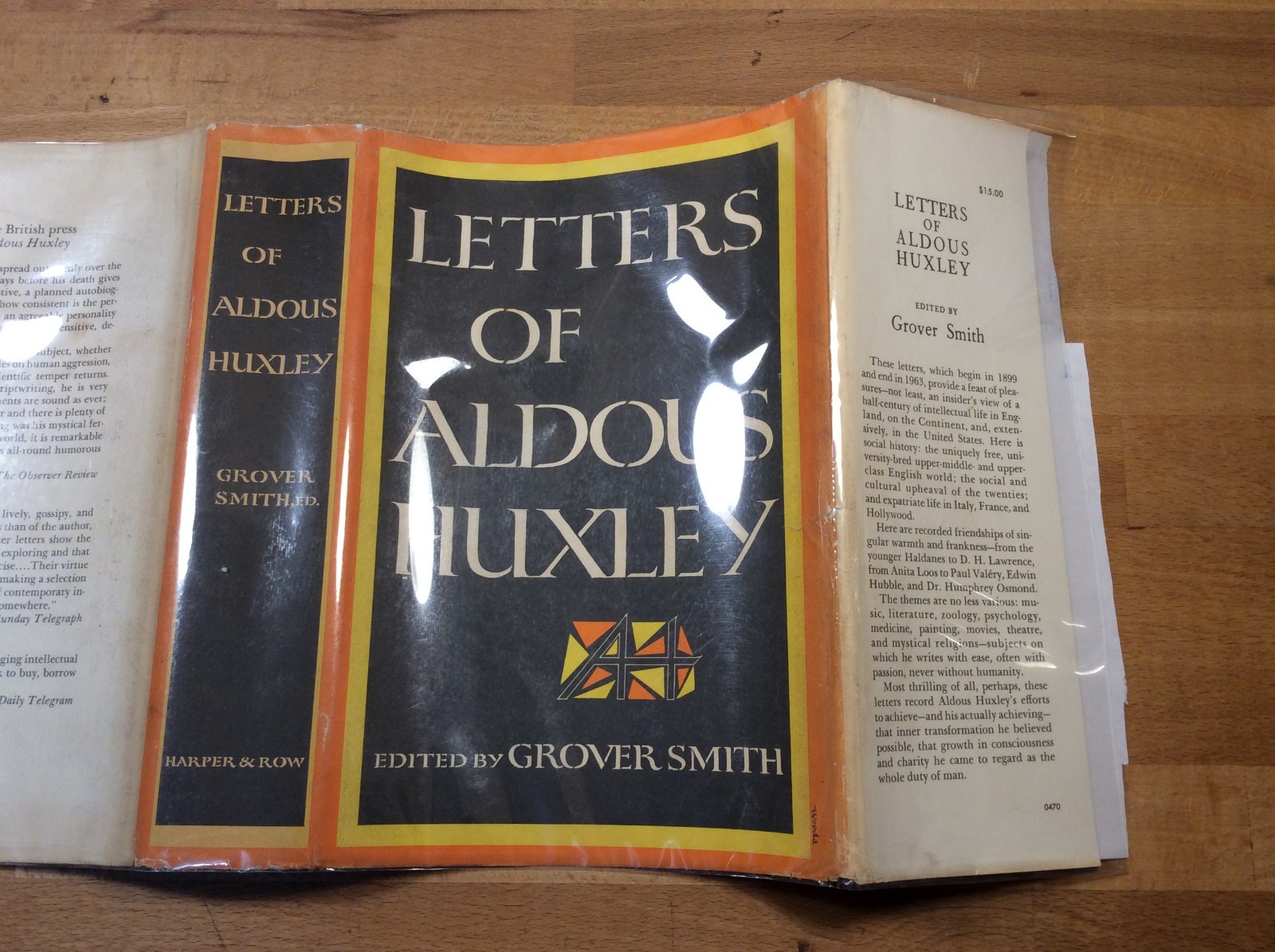 Letters of Aldous Huxley, Grover Smith, Hardcover 1st Edition