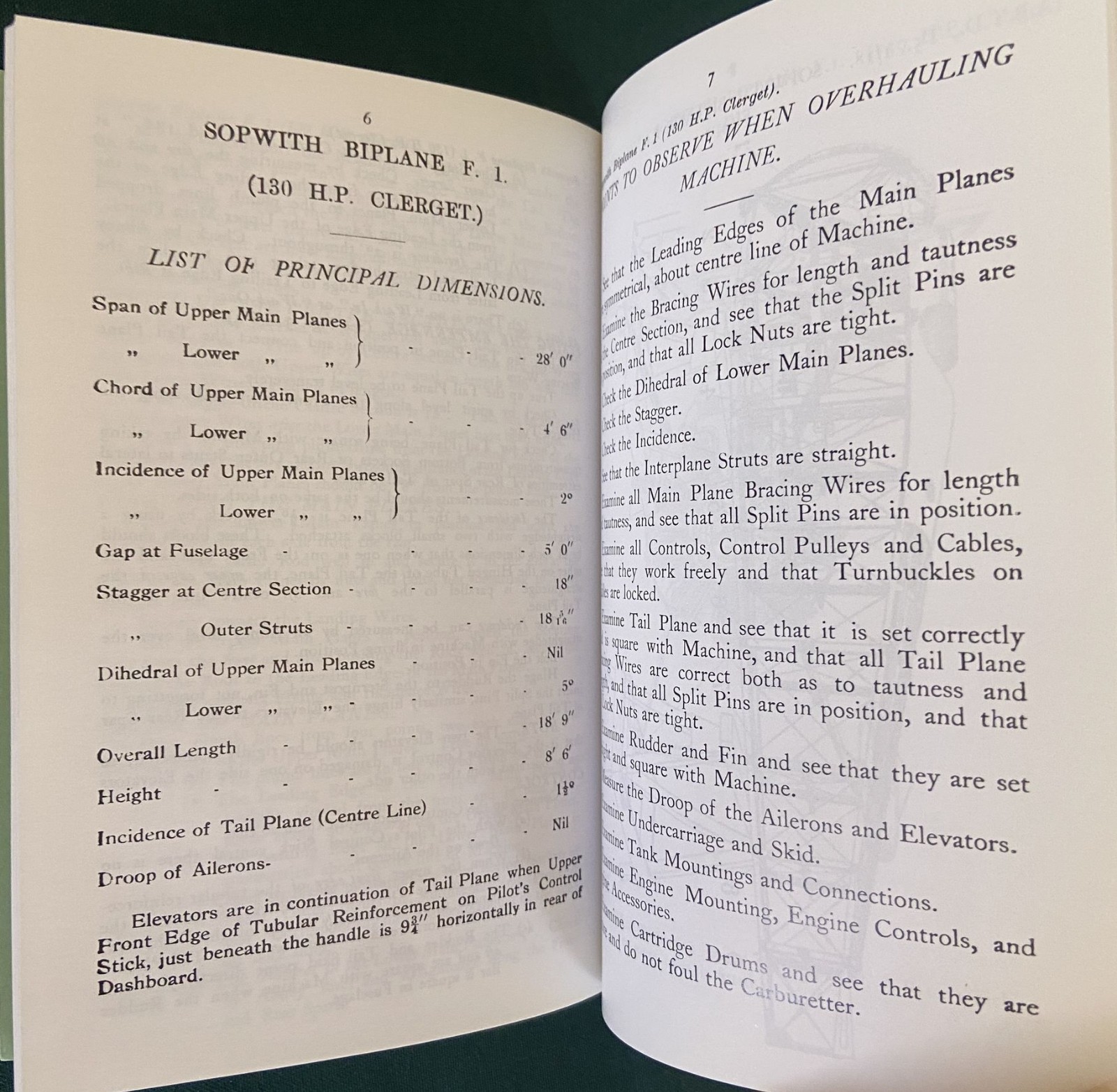 2 Air Board Technical Notes, Bristol F.2B WW1 , 1917/1997 Engine & RIgging PB