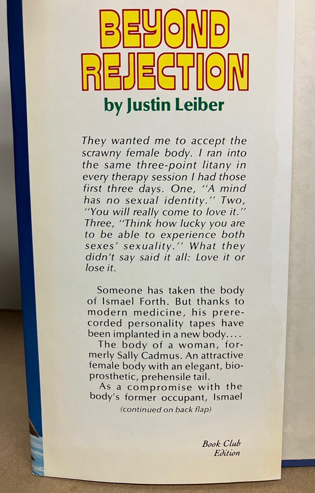 Beyond Rejection by Justin Leiber – VG HC/DJ 1981 Del Rey / Ballantine / SFBC