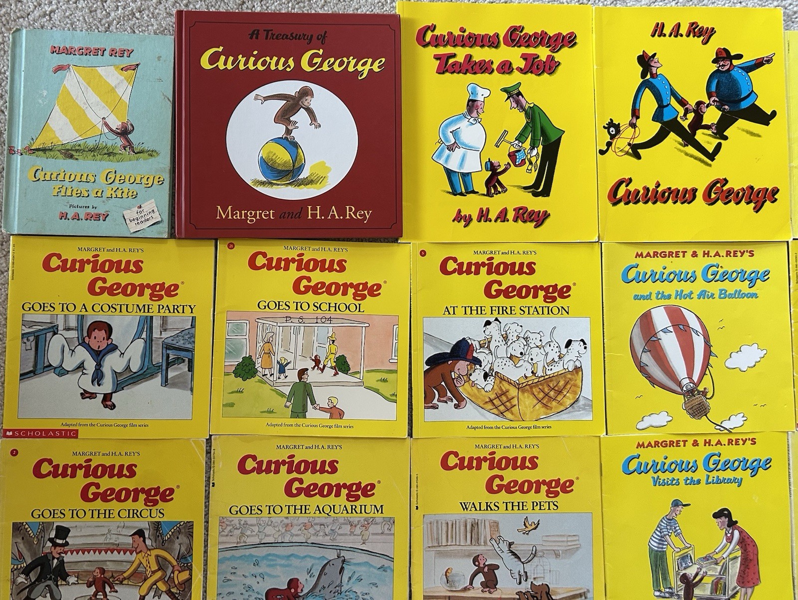 HUGE Lot of 30 Curious George Kids Picture Books Margret and H.A. Rey Treasuries