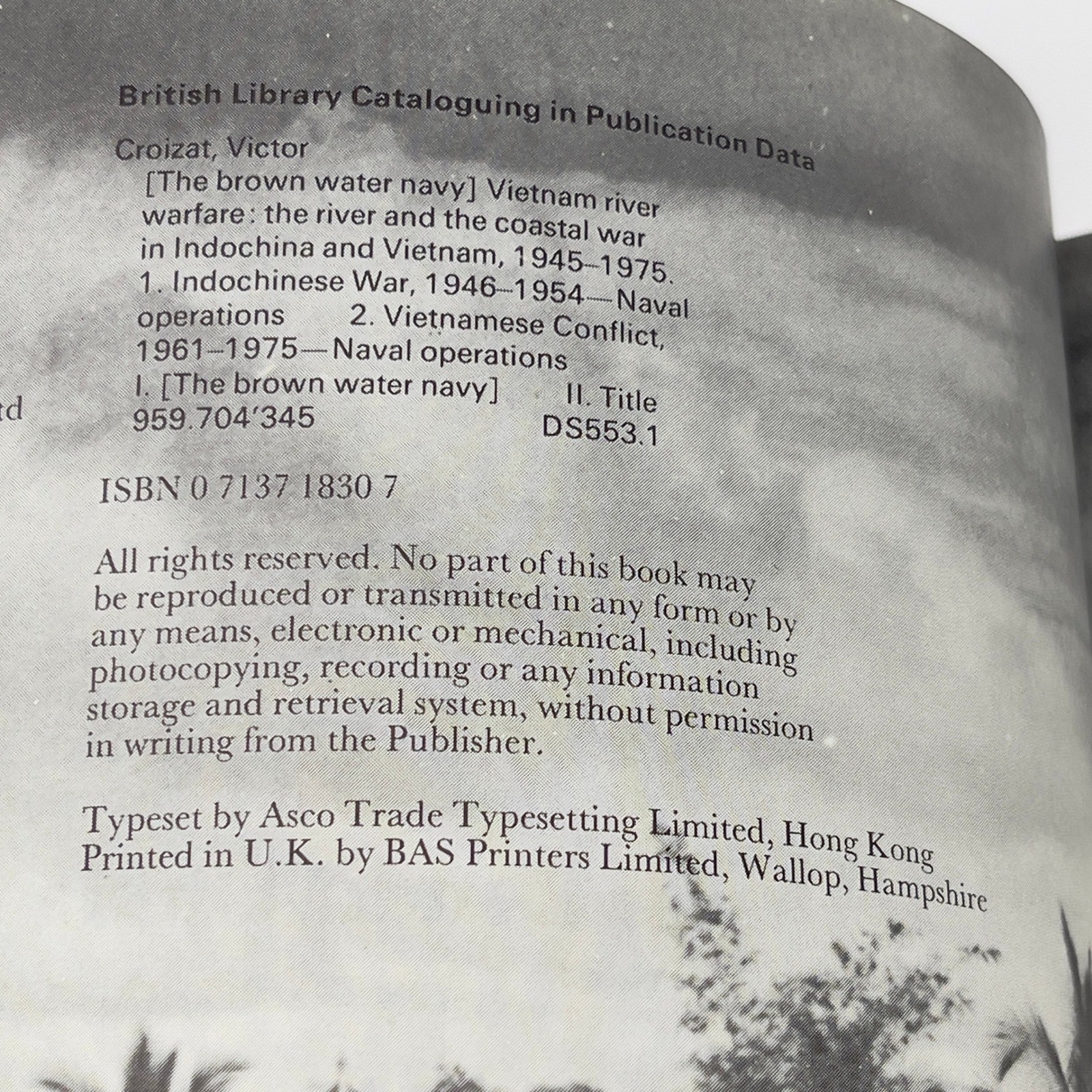 Vietnam River Warfare 1945-1975 Book Military History Vintage Blandford Press