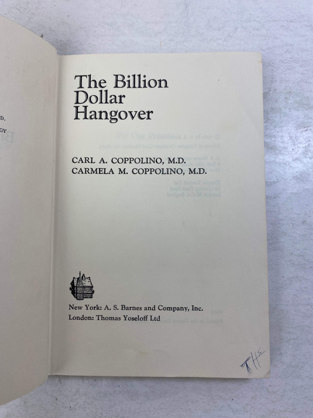 The Billion Dollar Hangover by Coppolino/Coppolino Ex-library 1965 HC