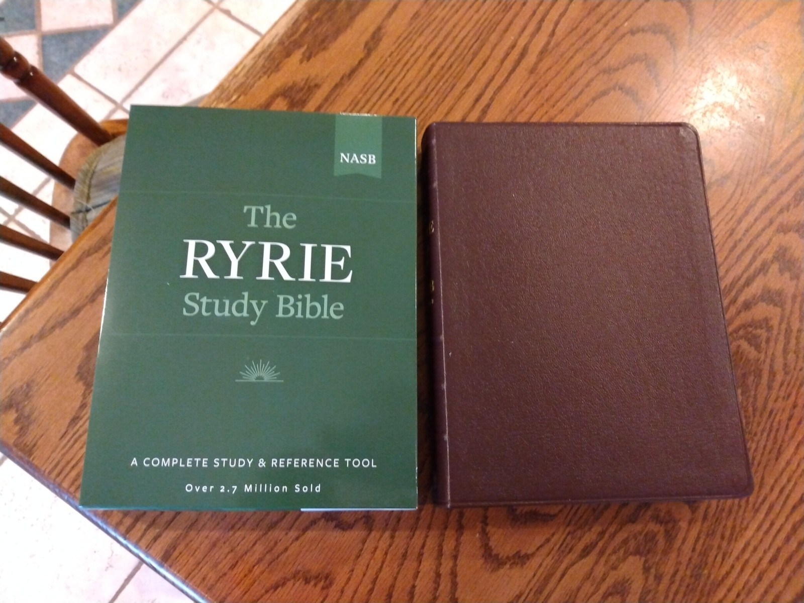 NASB Ryrie Study Bible~ Burgundy Genuine Leather ~Indexed Red letter