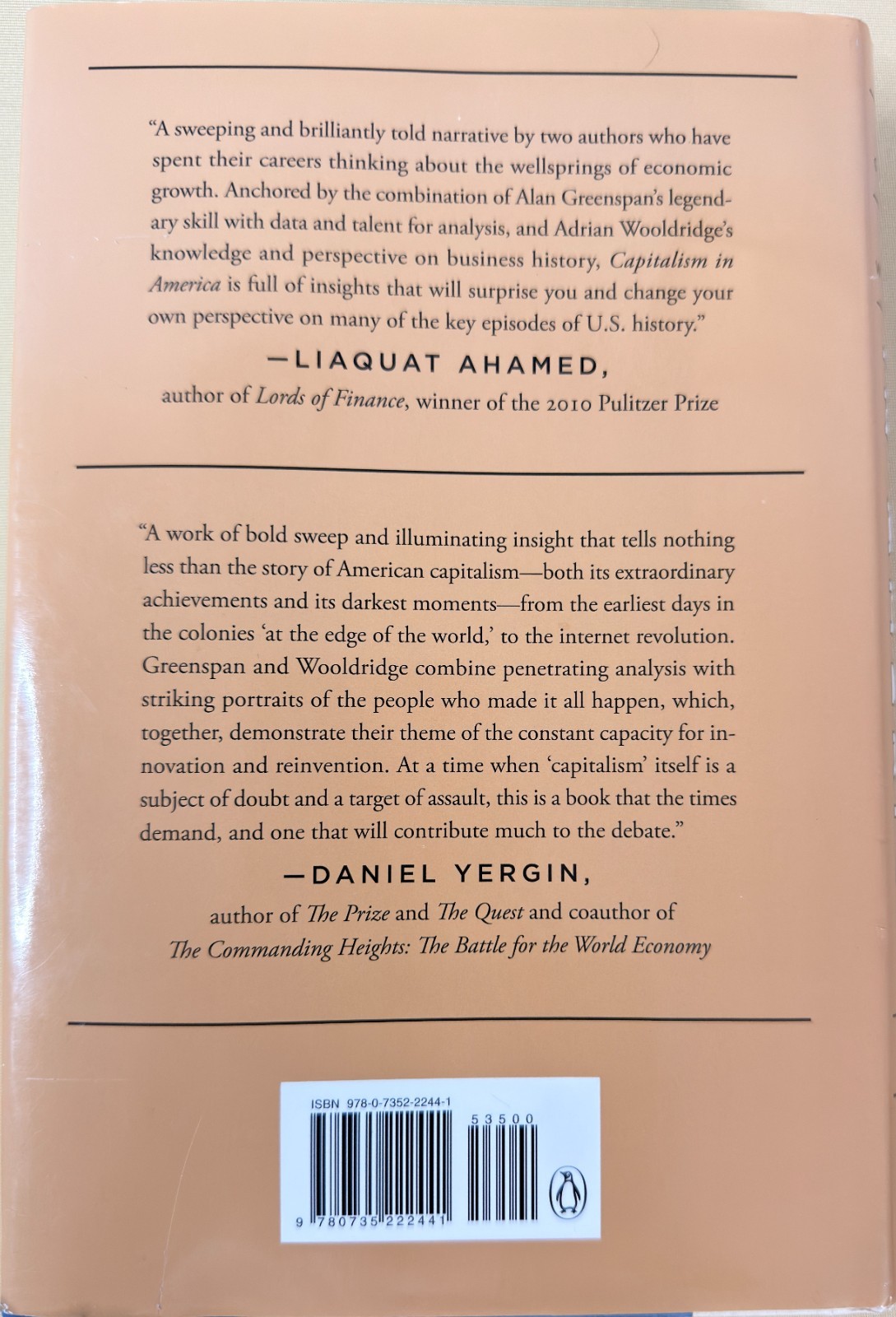 SIGNED Alan Greenspan Capitalism in America 1st Edition 1st Printing Hardcover