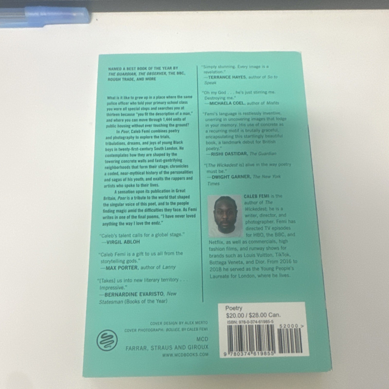 Farrar, Straus & Giroux Poor: Poems by Caleb Femi, Trade Paperback, Poetry, 2026