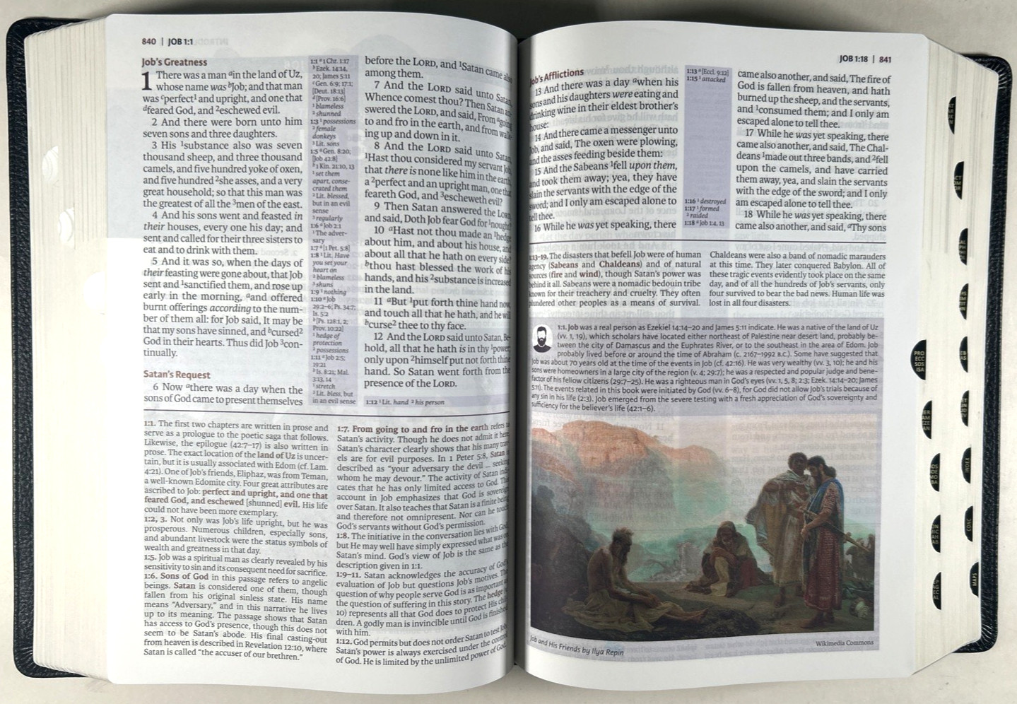 KJV Study Bible Black Genuine Leather Full Color Edition Indexed King James VG