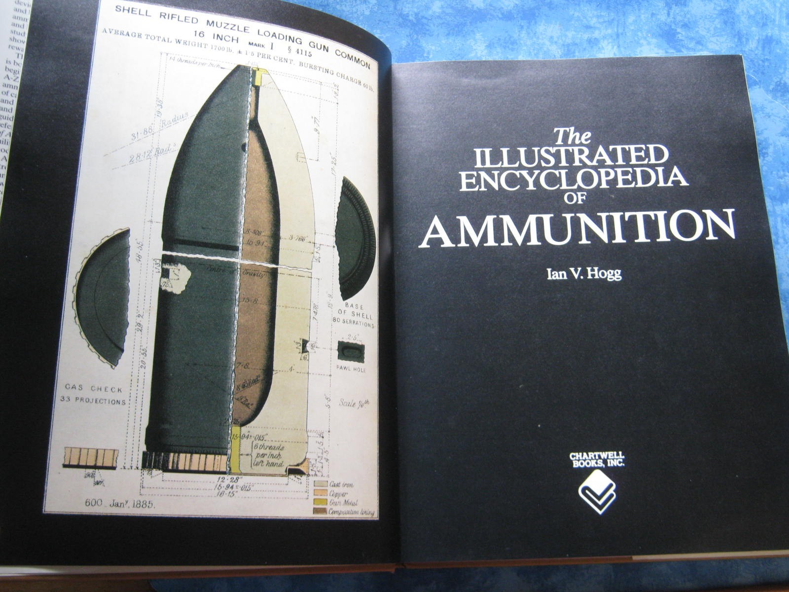 THE ILLUSTRATED ENCYCLOPEDIA OF AMMUNITION Ian V. Hogg LARGE HCDJ 1985 VGC