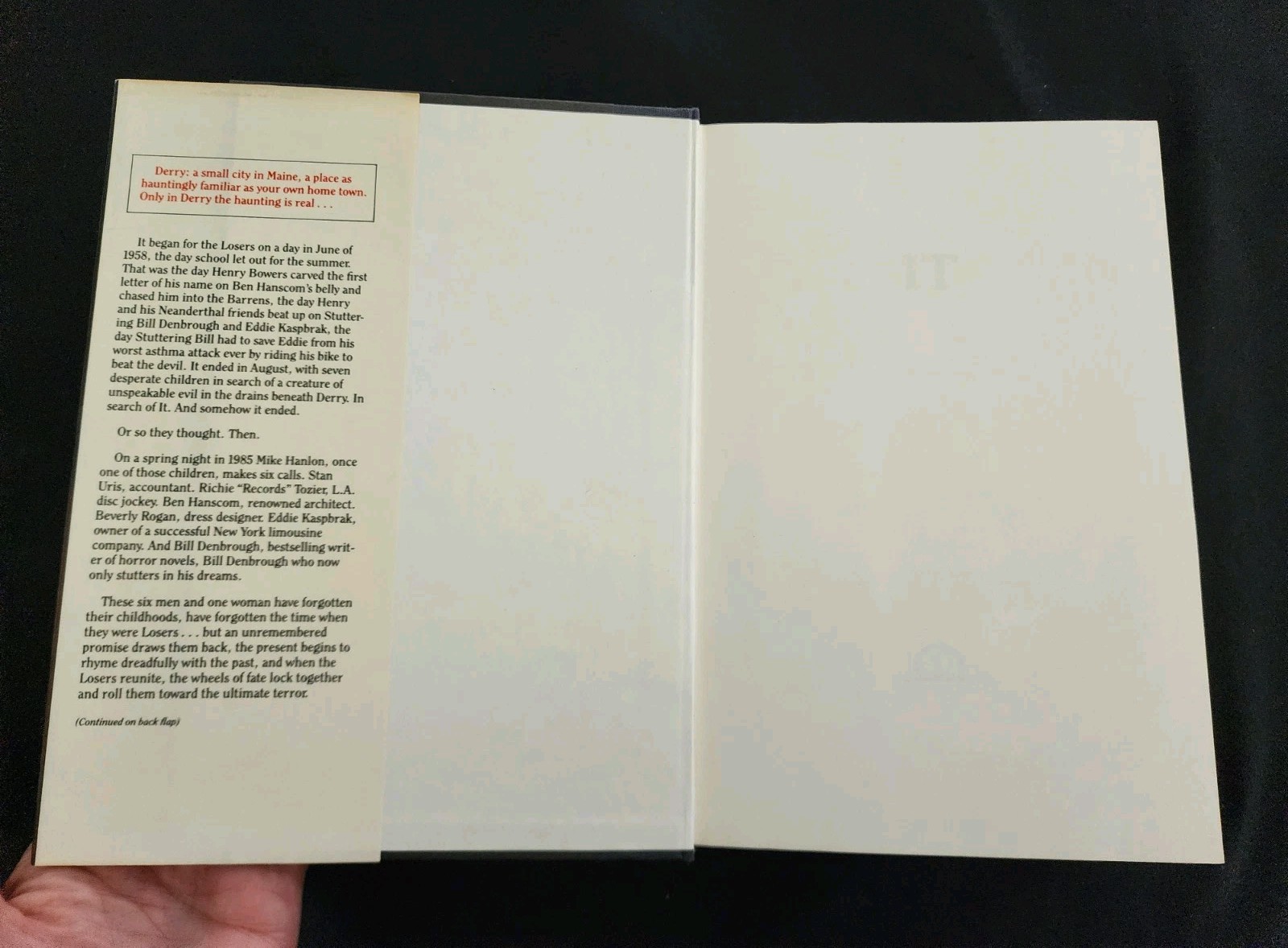 Stephen King- „It“ Hardcover Book 1986 Viking Penguin Group *Read Description*