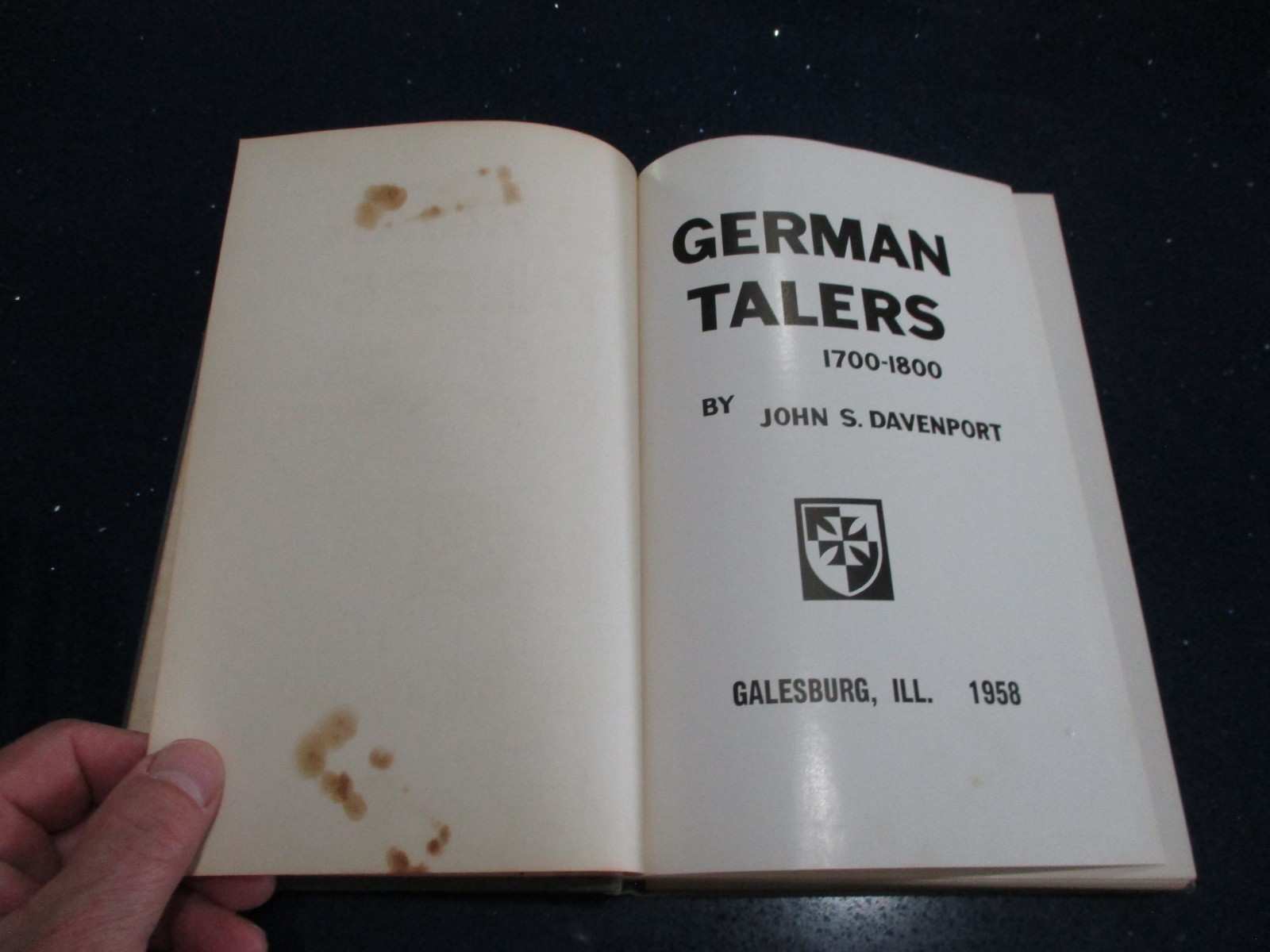 GERMAN TALERS 1700-1800 w/ORIG VALUE SHEET! Book by John S Davenport SIGNED!