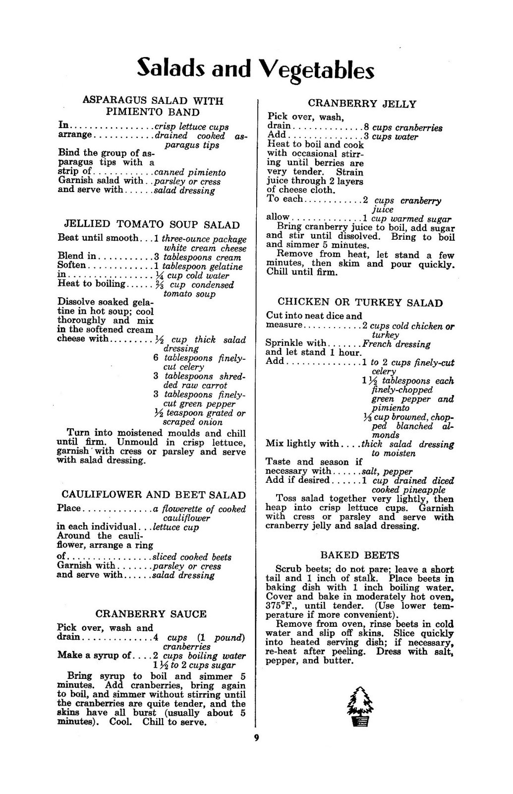 1930 Christmas Recipes Vintage Cook Book 18 Pages