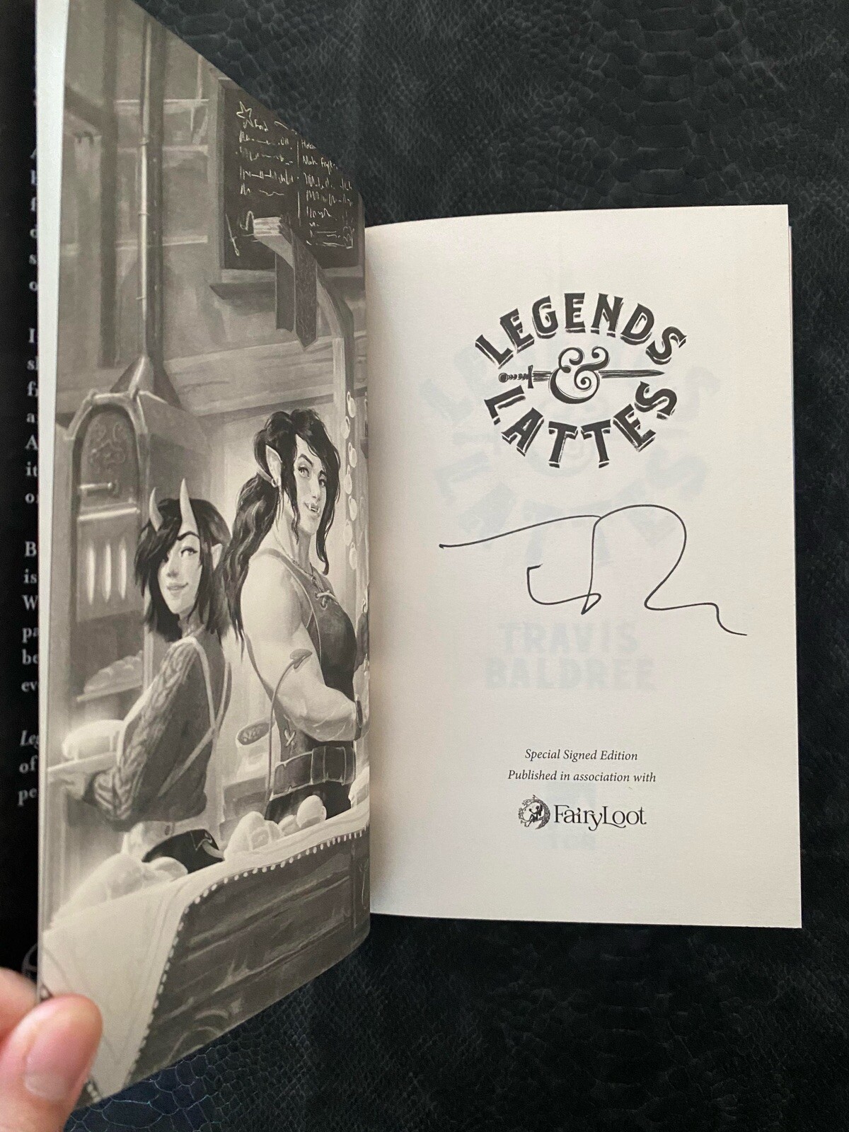 Fairyloot Legends & Lattes Bookshops & Bonedust Travis Baldree SIGNED STENCILED