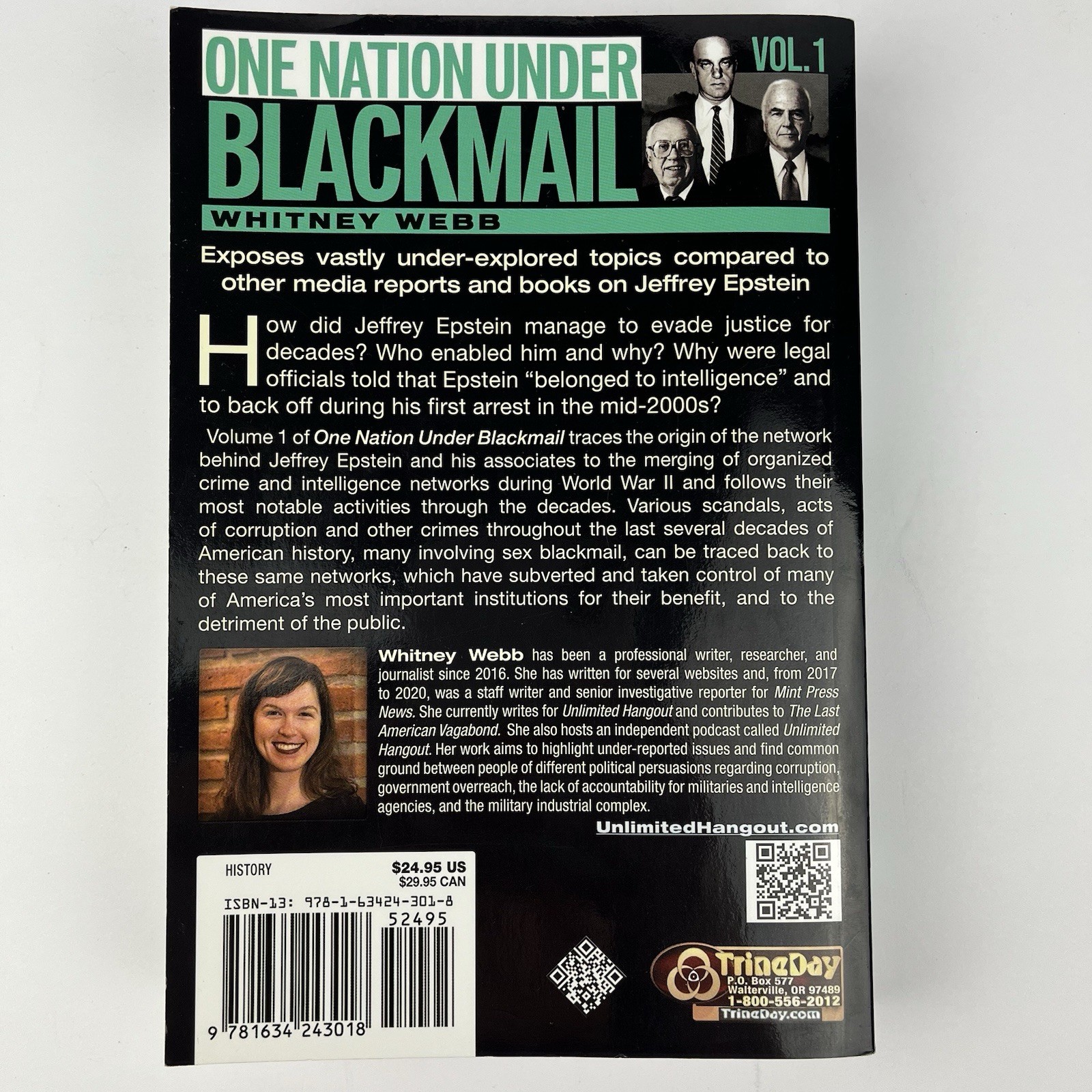 One Nation Under Blackmail Vol 1 Whitney Webb 2022 First Edition Trine Day
