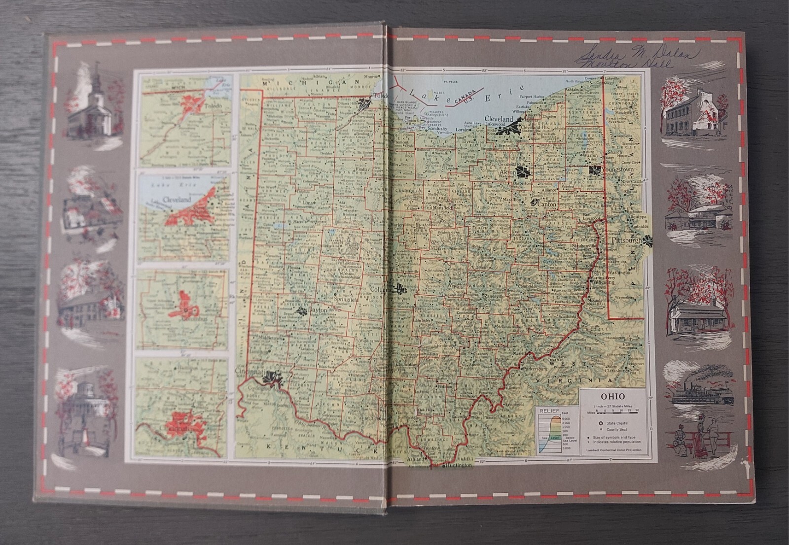 Vintage 1961 „A History of Ohio“ Roseboom/Weisenburger Hardcover