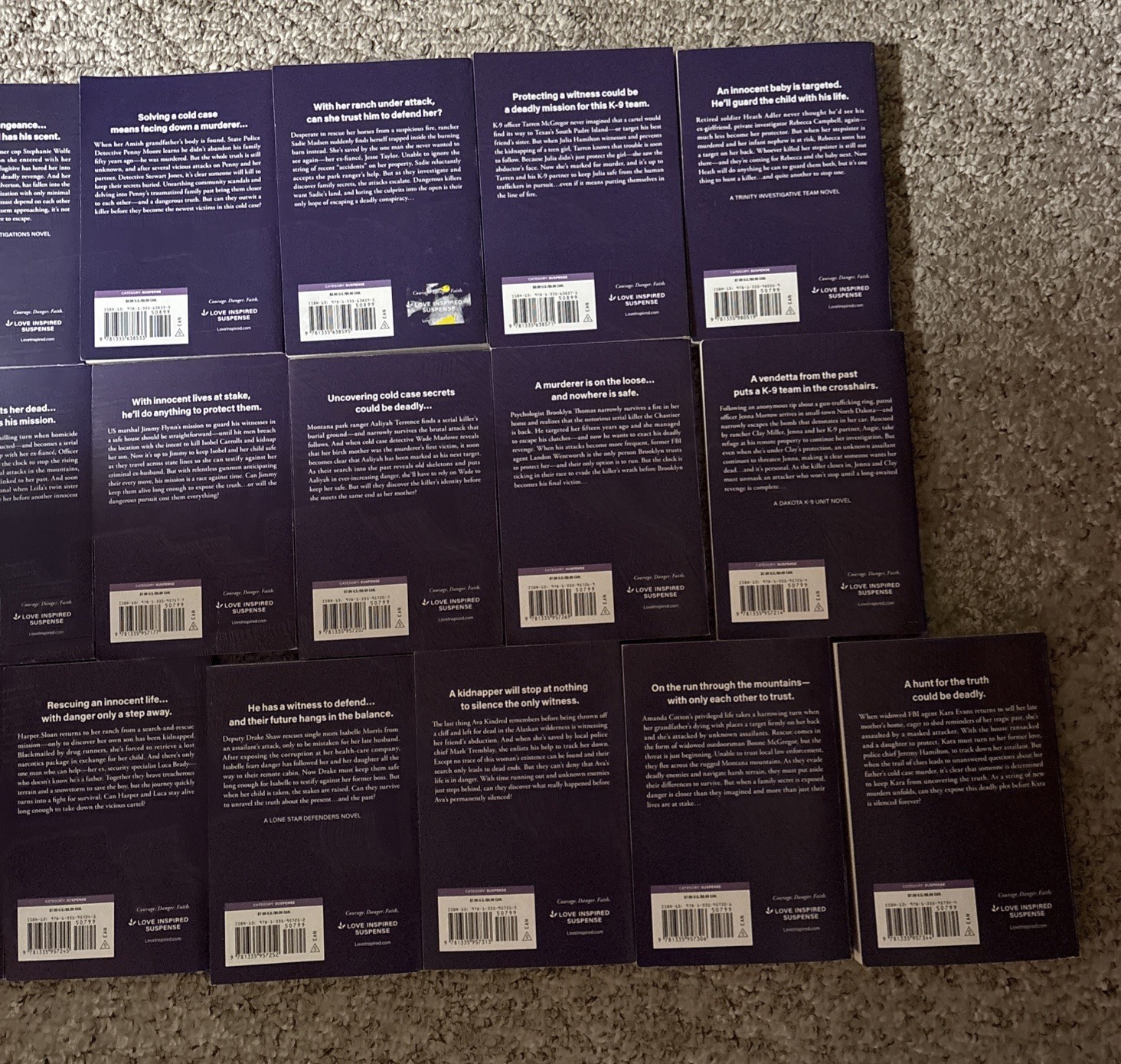 16~Harlequin 2025 Love Inspired Suspense (LIS) Paperback Book Lot Jan.-Nov.