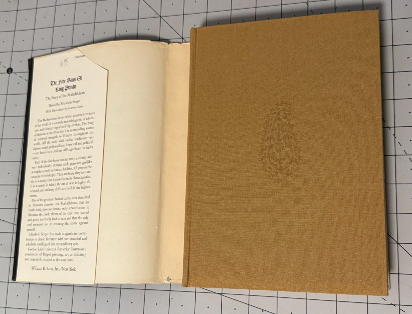 Five Sons of King Pandu Story of the Mahabharata Elizabeth Seeger Illustrated HC