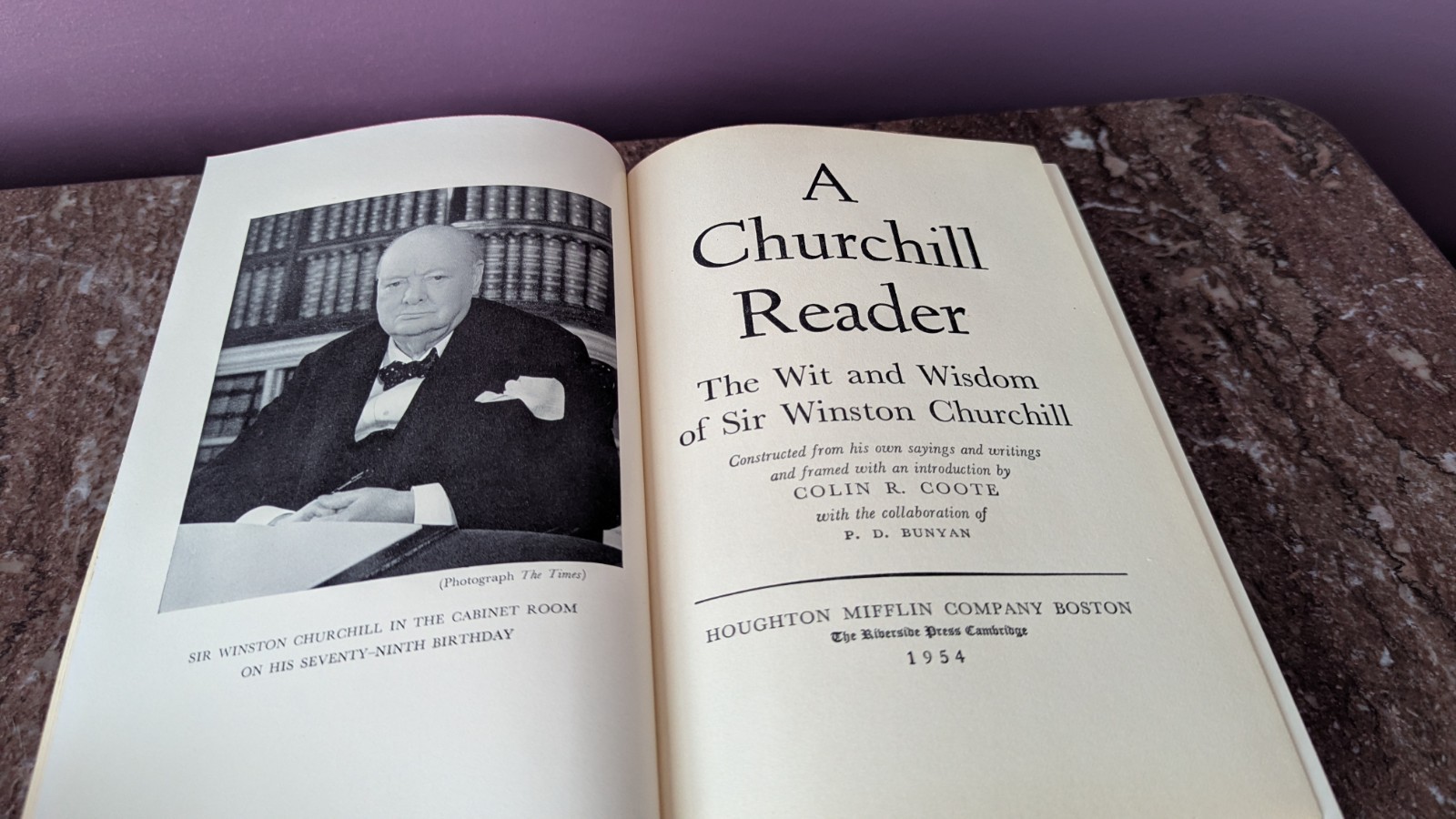 A Churchill Reader by Colin R. Coote & P. D. Bunyan (HC, 1954, Illustrated)