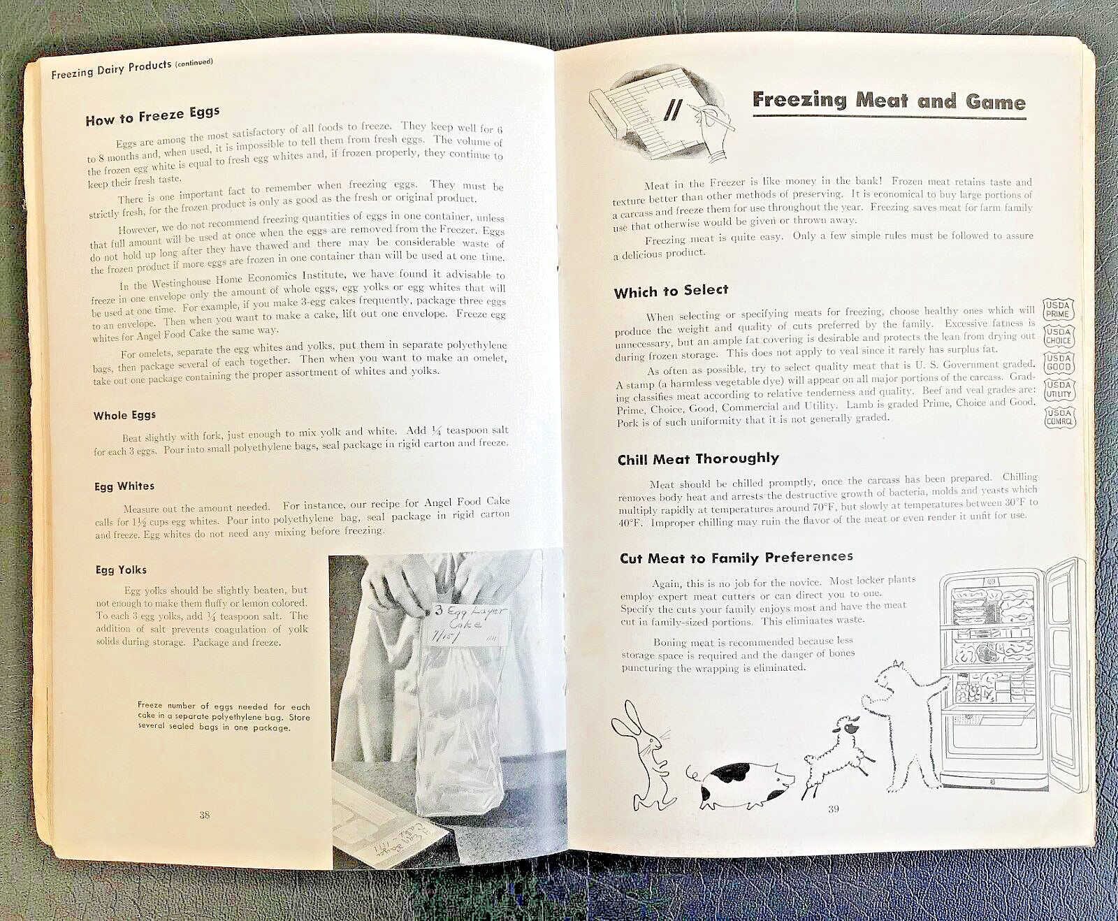 Vtg 1954 Manual Westinghouse Home Freezer 72 Pages How to Freeze, Recipes
