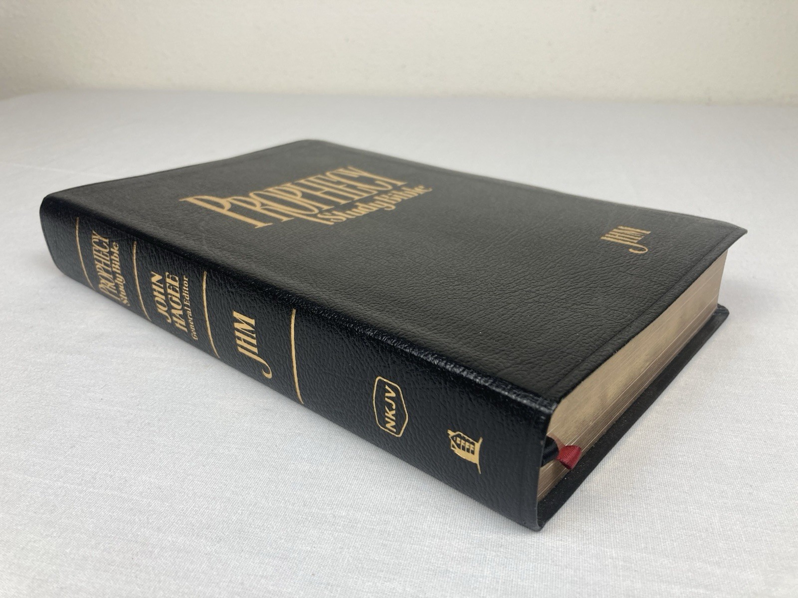 PROPHECY STUDY HOLY BIBLE NKJV JOHN HAGEE BONDED LEATHER GILT EDGING 1997 VGC!