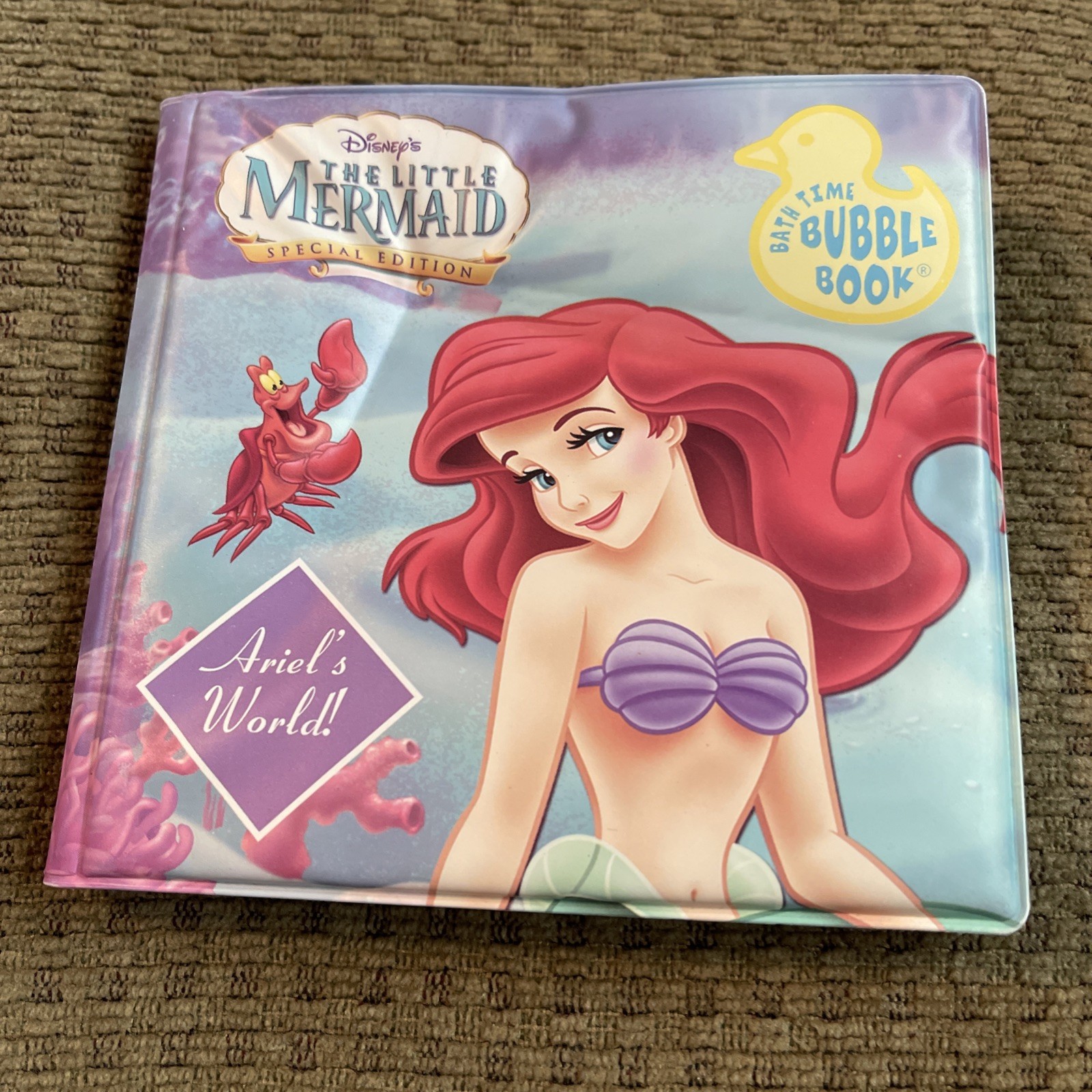 Disney Little Mermaid Ariel Bath Toy Time Bubble Book Ariel’s World Kids 2008