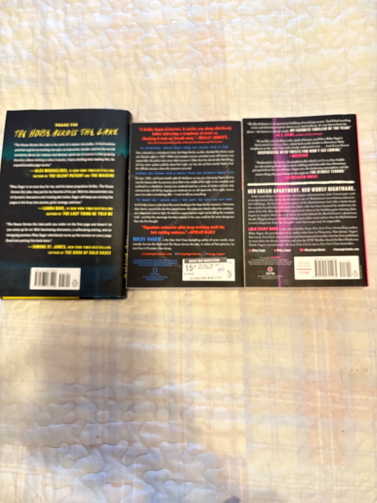 Riley Sager 3-Book Thriller Lot