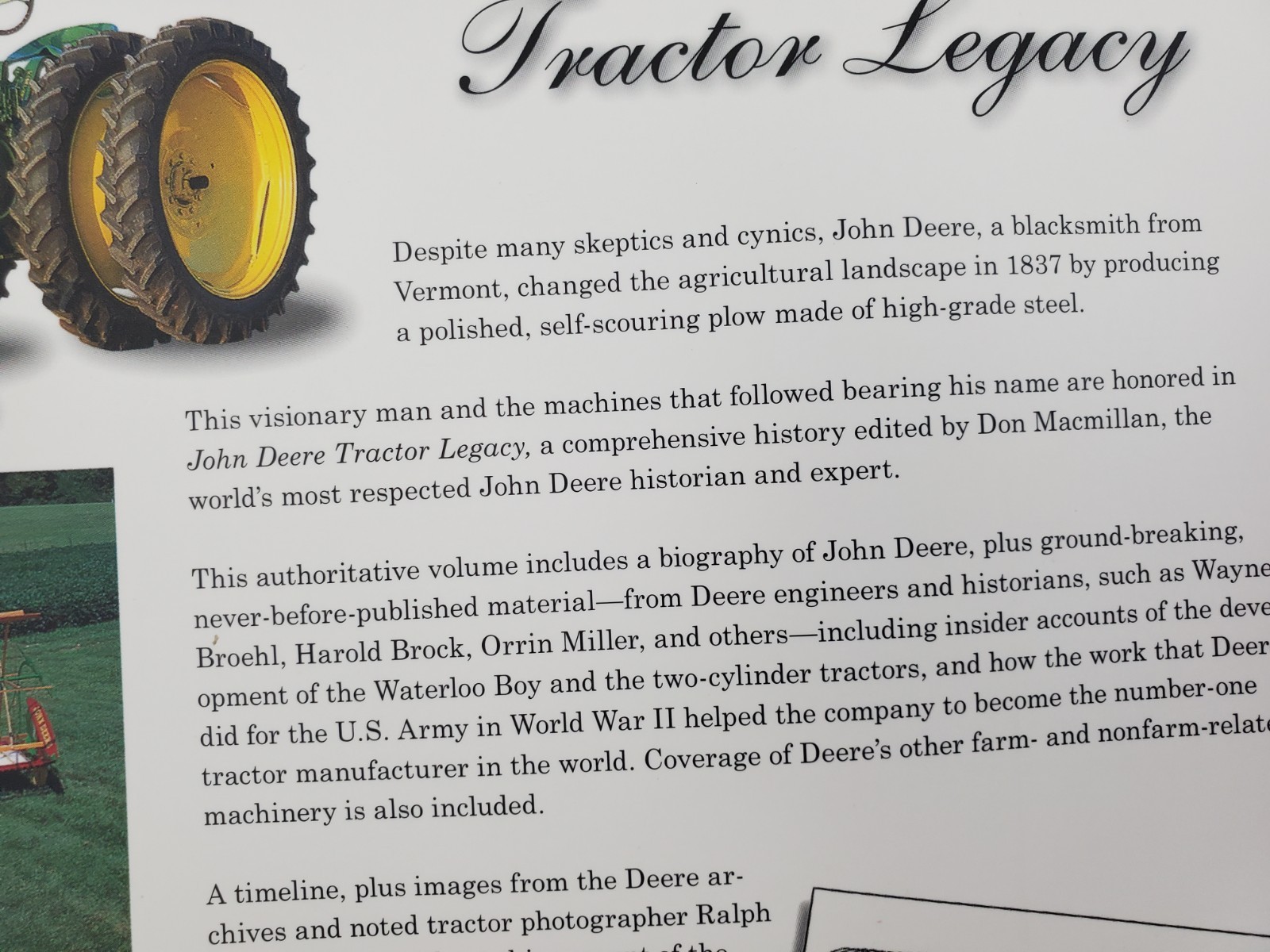 John Deere Tractor Legacy, The Complete Illustrated History Farm Life