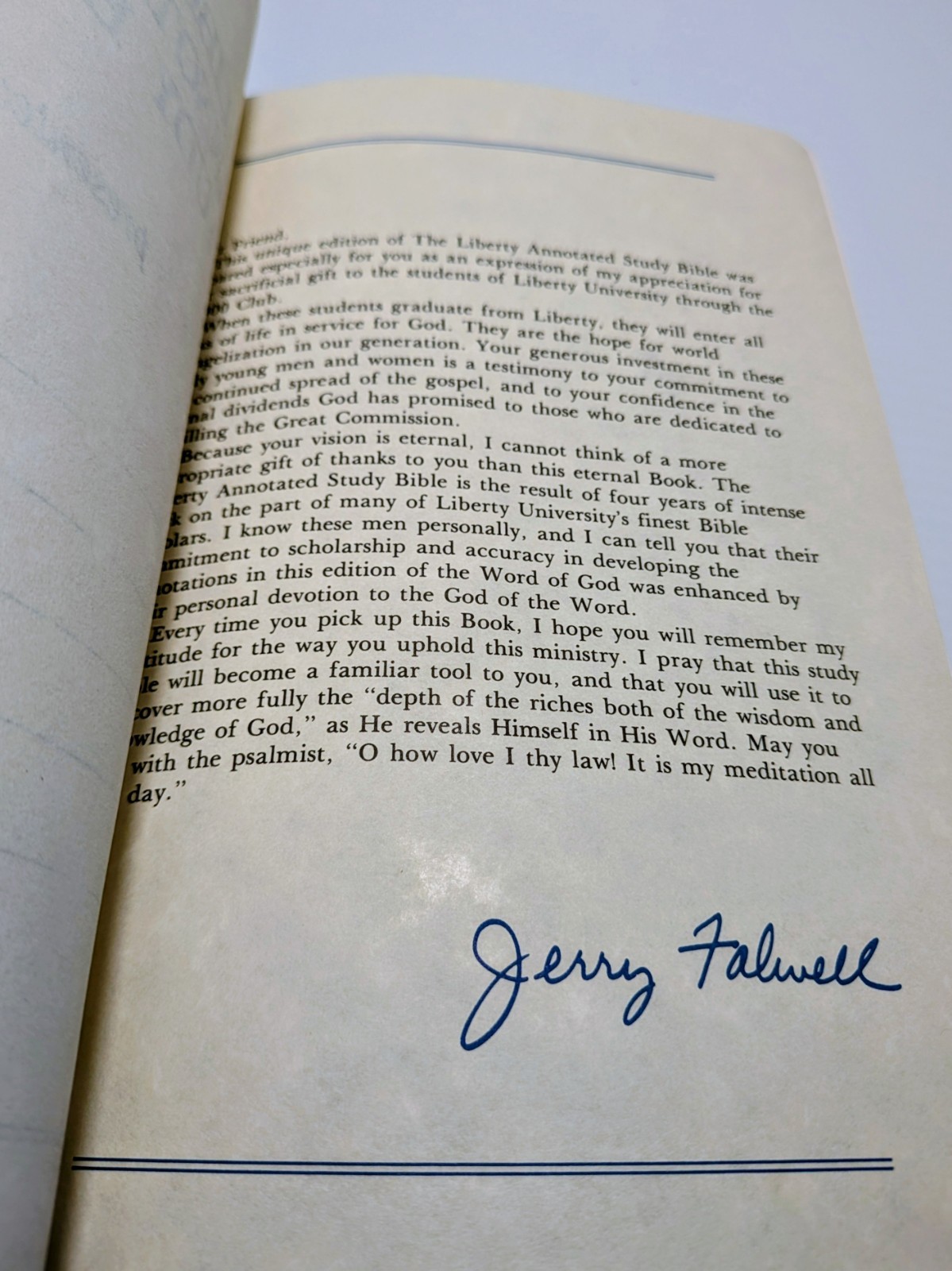 Liberty Annotated Study Bible KJV Genuine Leather Jerry Falwell Baptist Rare OOP