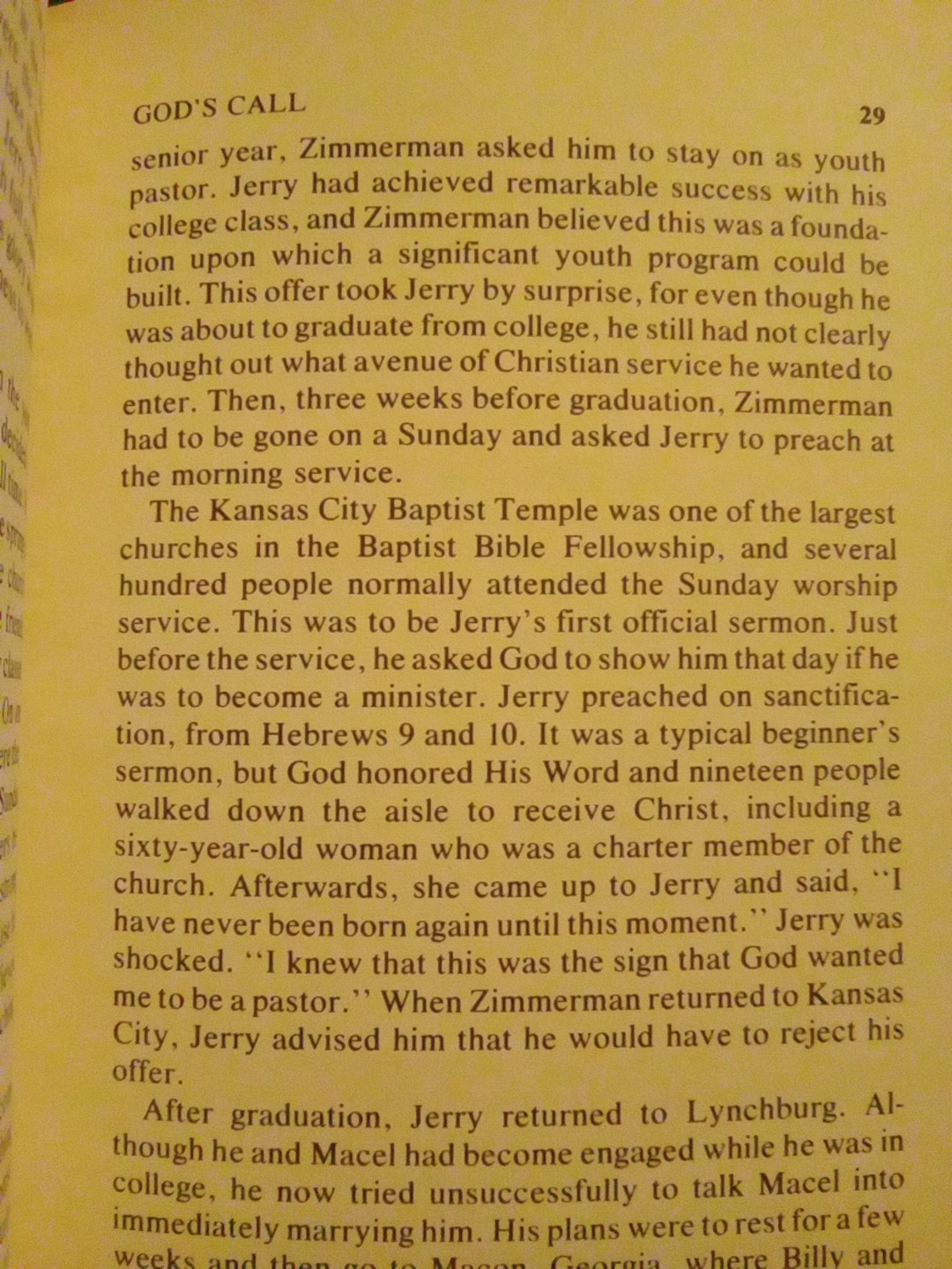 Aflame for God hardback book By Jerry Falwell 1979 (Signed Copy)