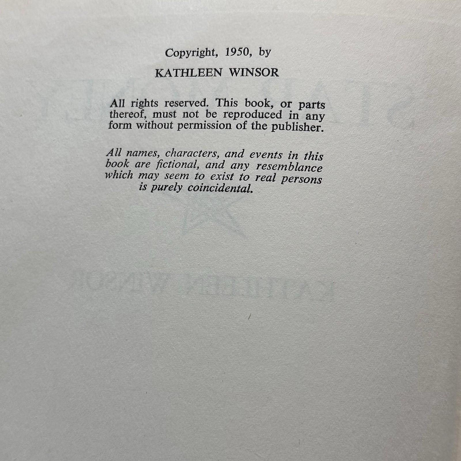 Star Money by Kathleen Winsor 1950 Vintage SIGNED 1st Edition (Forever Amber)