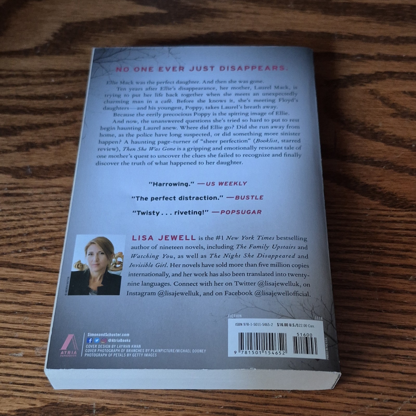 Lisa Jewell: Then She Was Gone Paperback Novel (Atria) Book Club Edition
