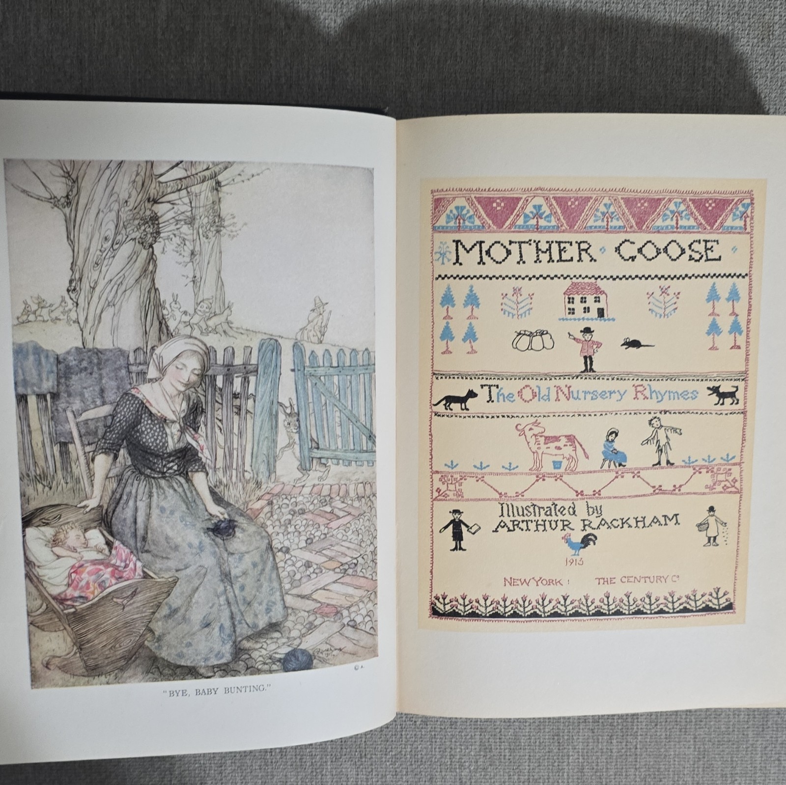 Mother Goose Hardcover 1913 The Century Co. Arthur Rackham Illustrated