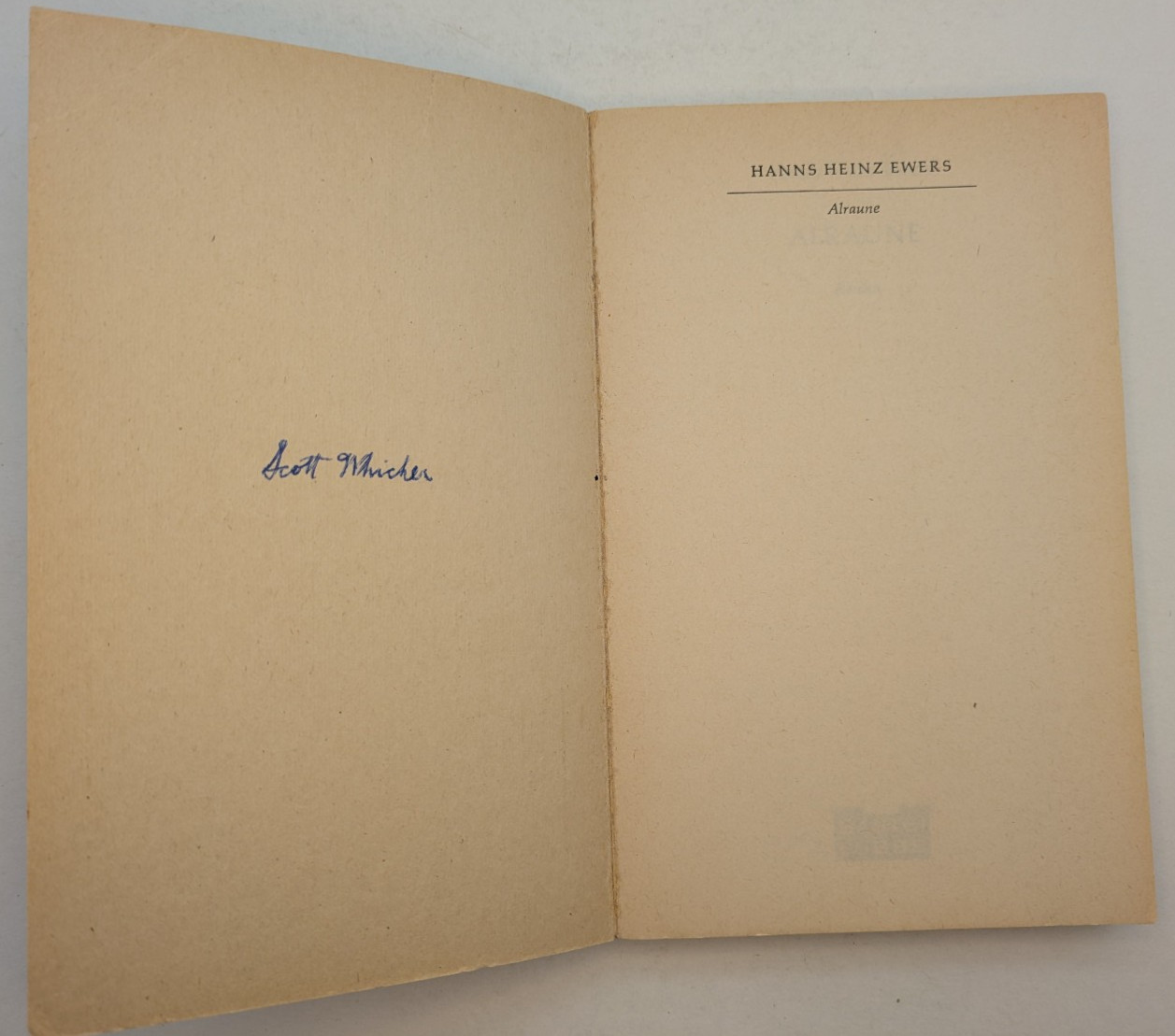 VTG Alraune by Hanns H. Ewers (1973, Bastei-Verlag PB) WEST GERMAN 3404051211