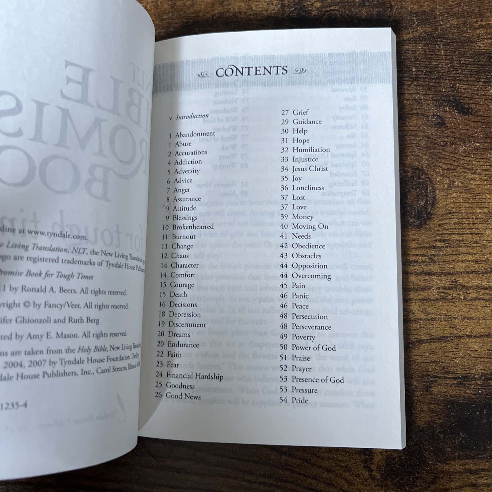 NLT Bible Promise Book for Tough Times by Ronald A. Beers (2011, Trade…