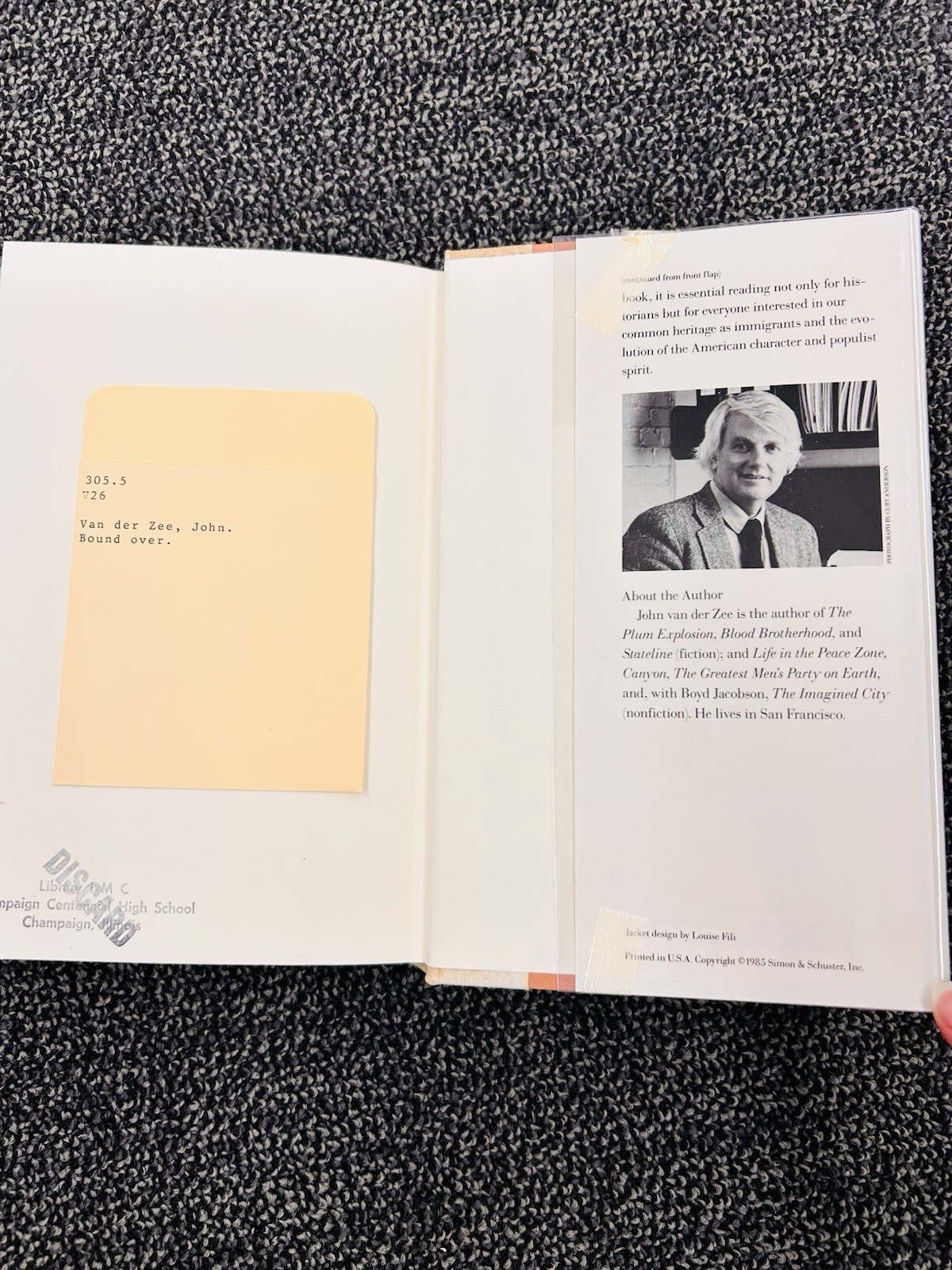 Bound Over Indentured Servitude History John Van Der Zee 1985 HC DJ First Ed